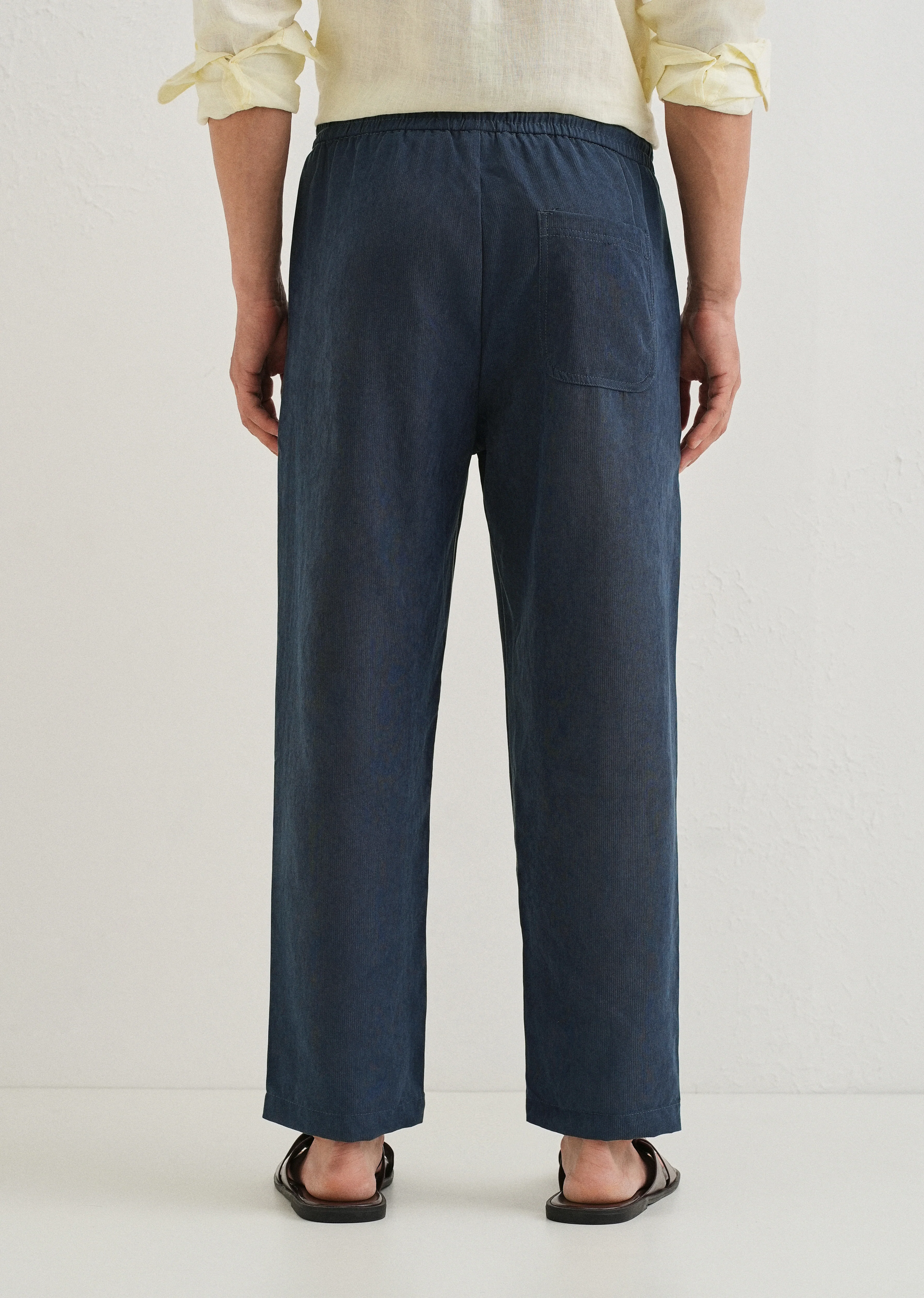 Cobalt Blue Pin Stripe Corduroy Pant - Image 2