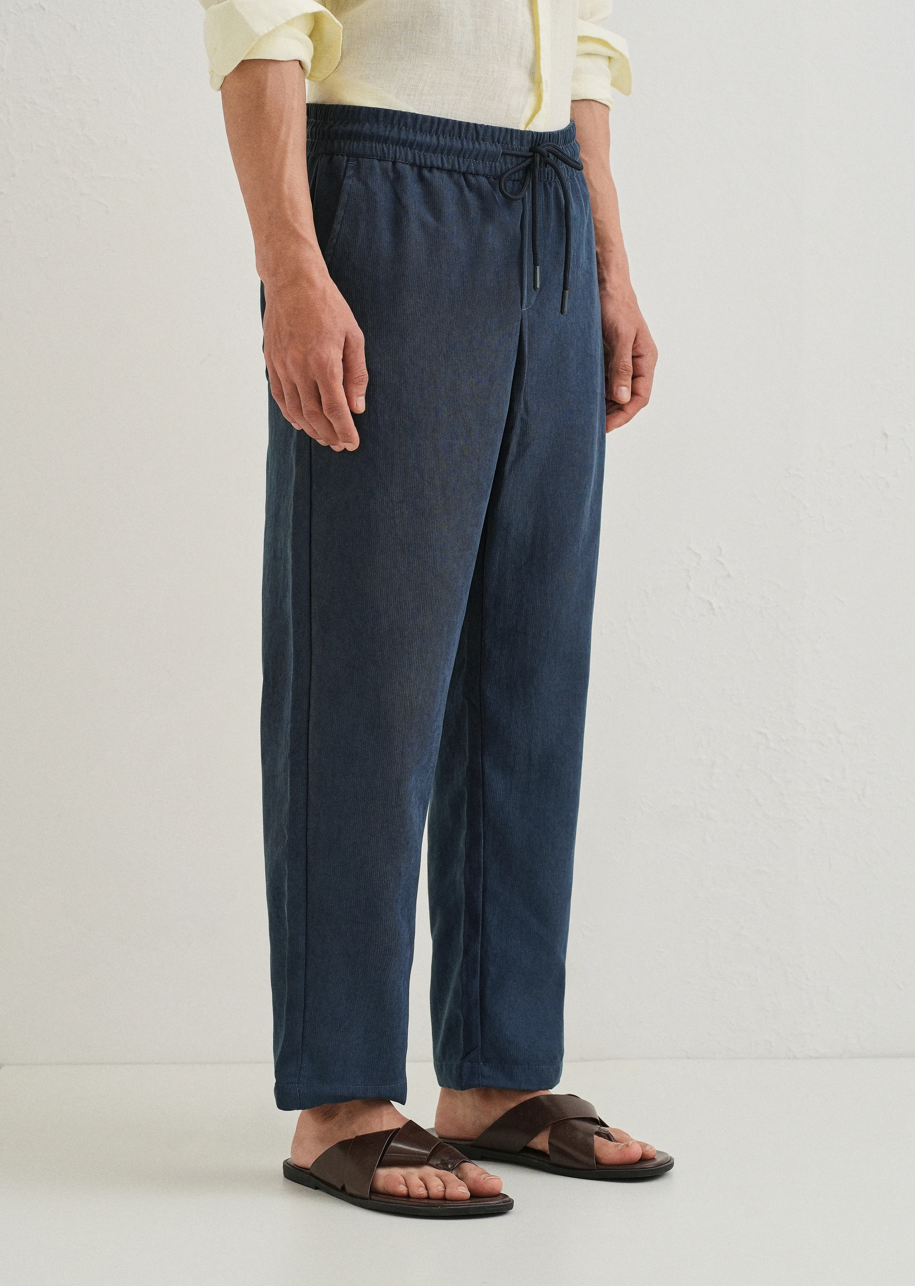 Cobalt Blue Pin Stripe Corduroy Pant - Image 4