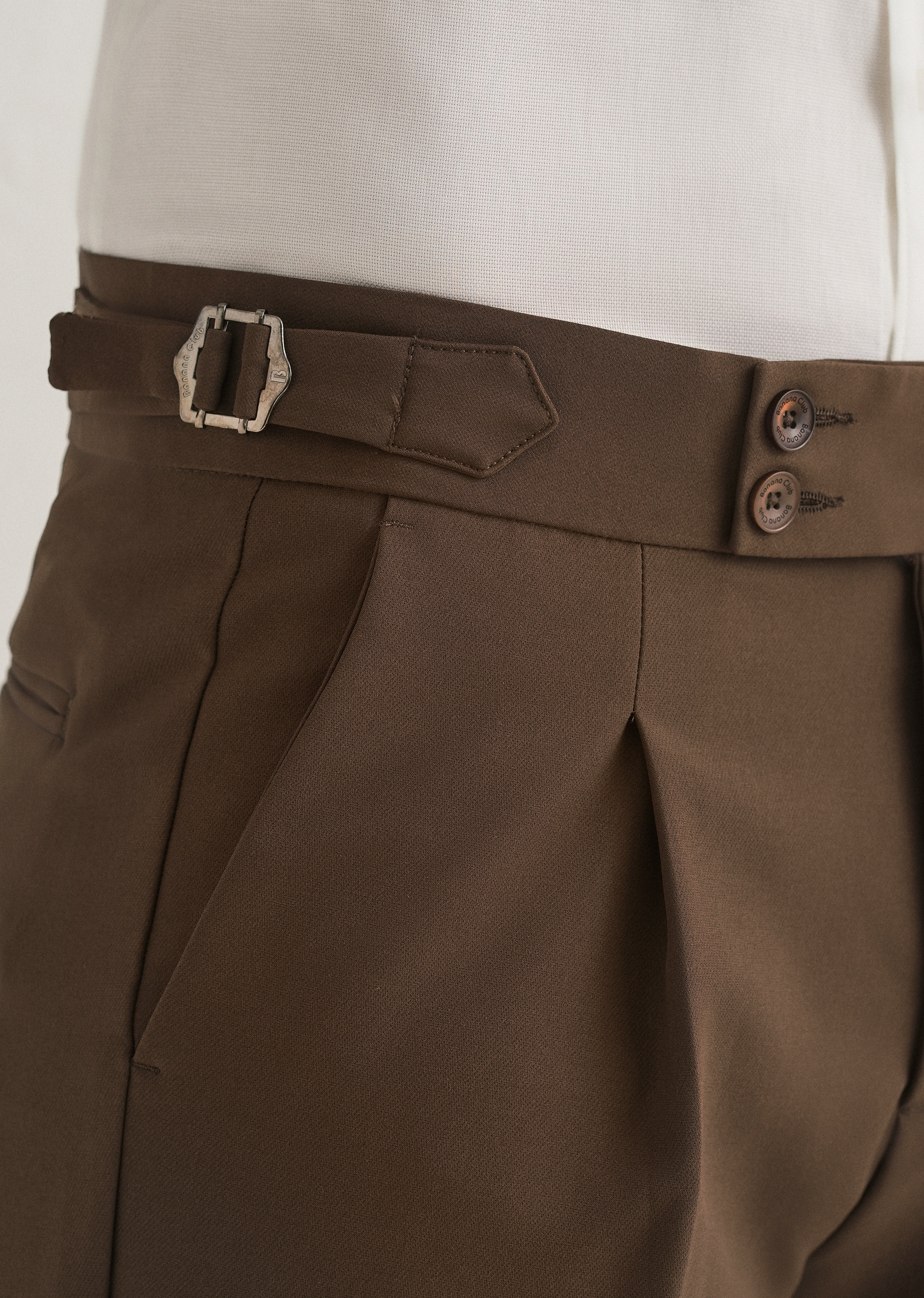 Coffee Brown Pleated Gurkha Pant - Image 6
