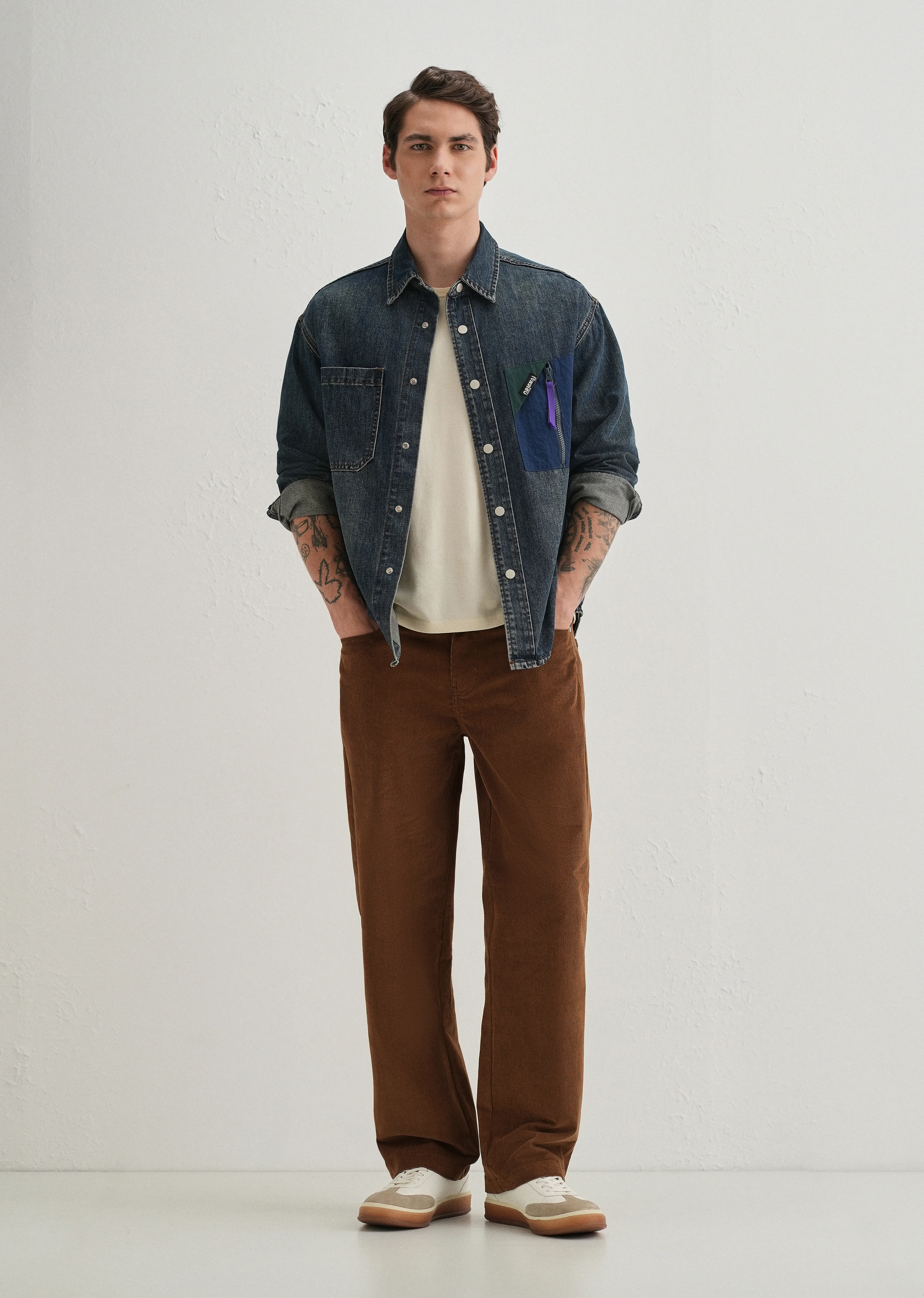 Coffee Brown Semi-Elasticated Corduroy Pant - Image 6