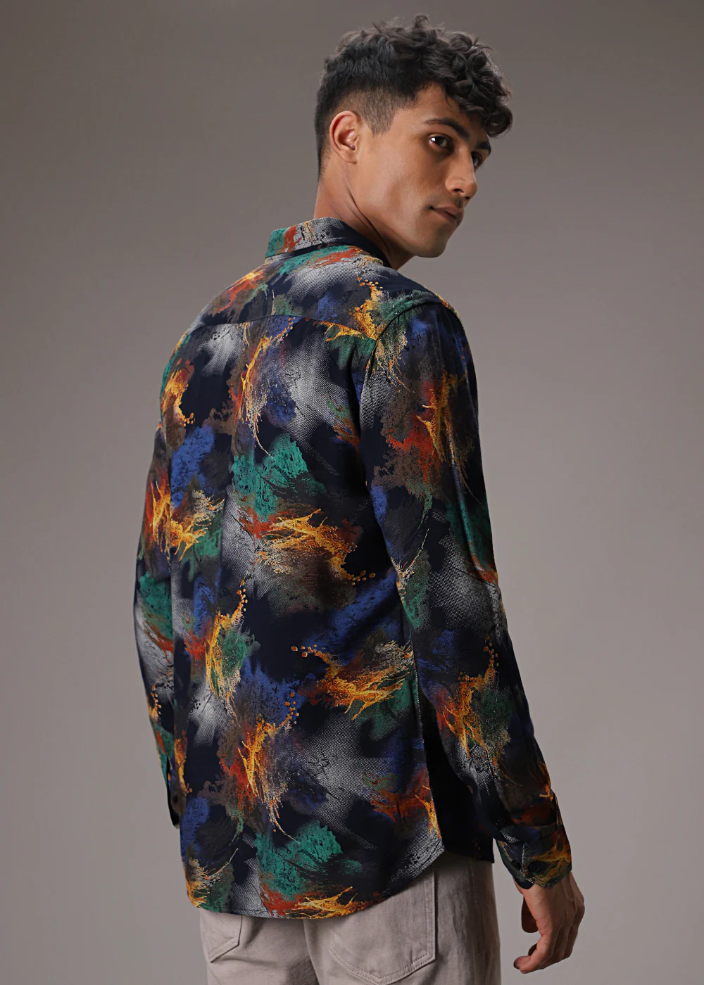 Color Cascade Blue Feather Shirt - Image 5