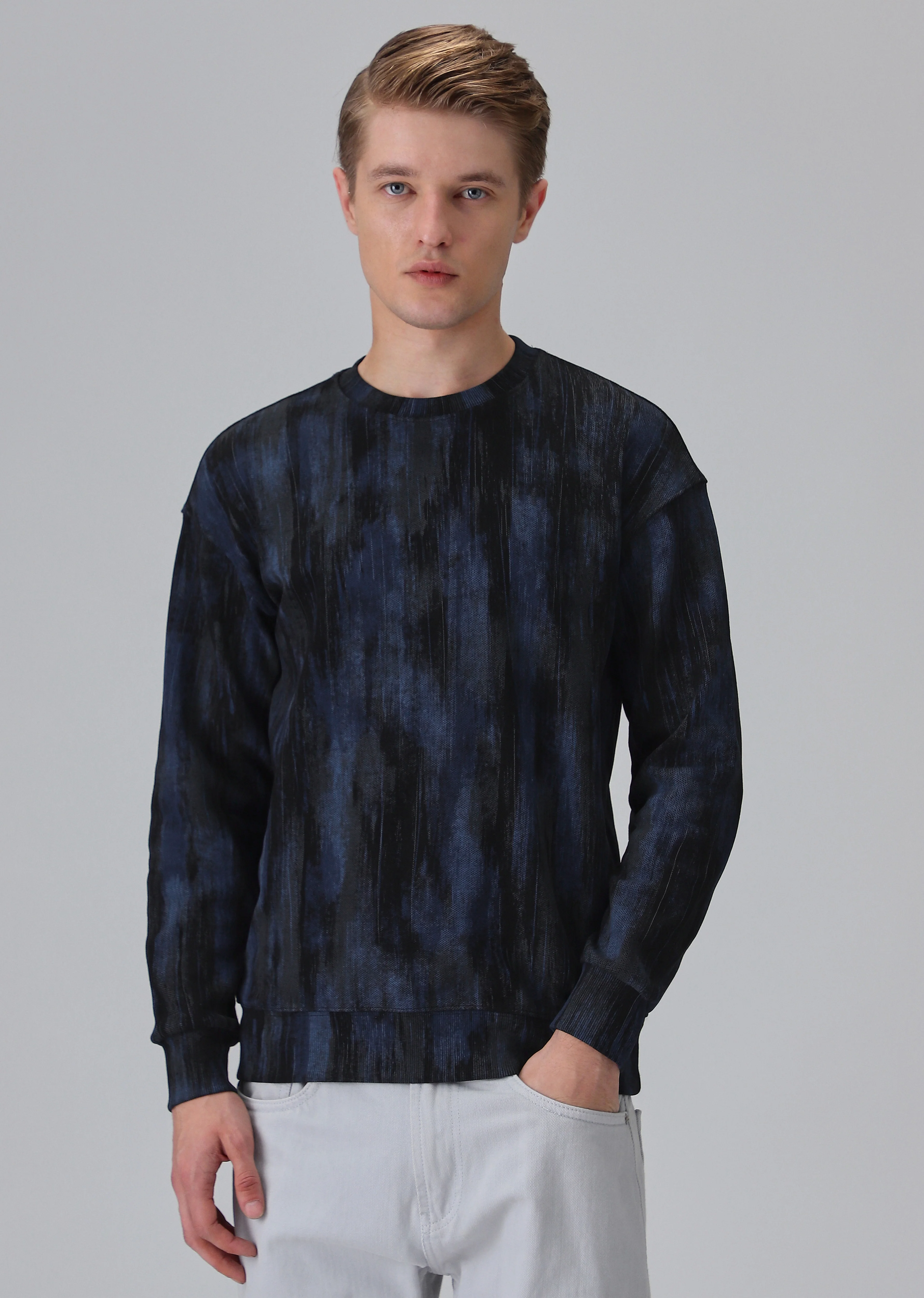 Color Stripes Blue Sweatshirt - Image 3