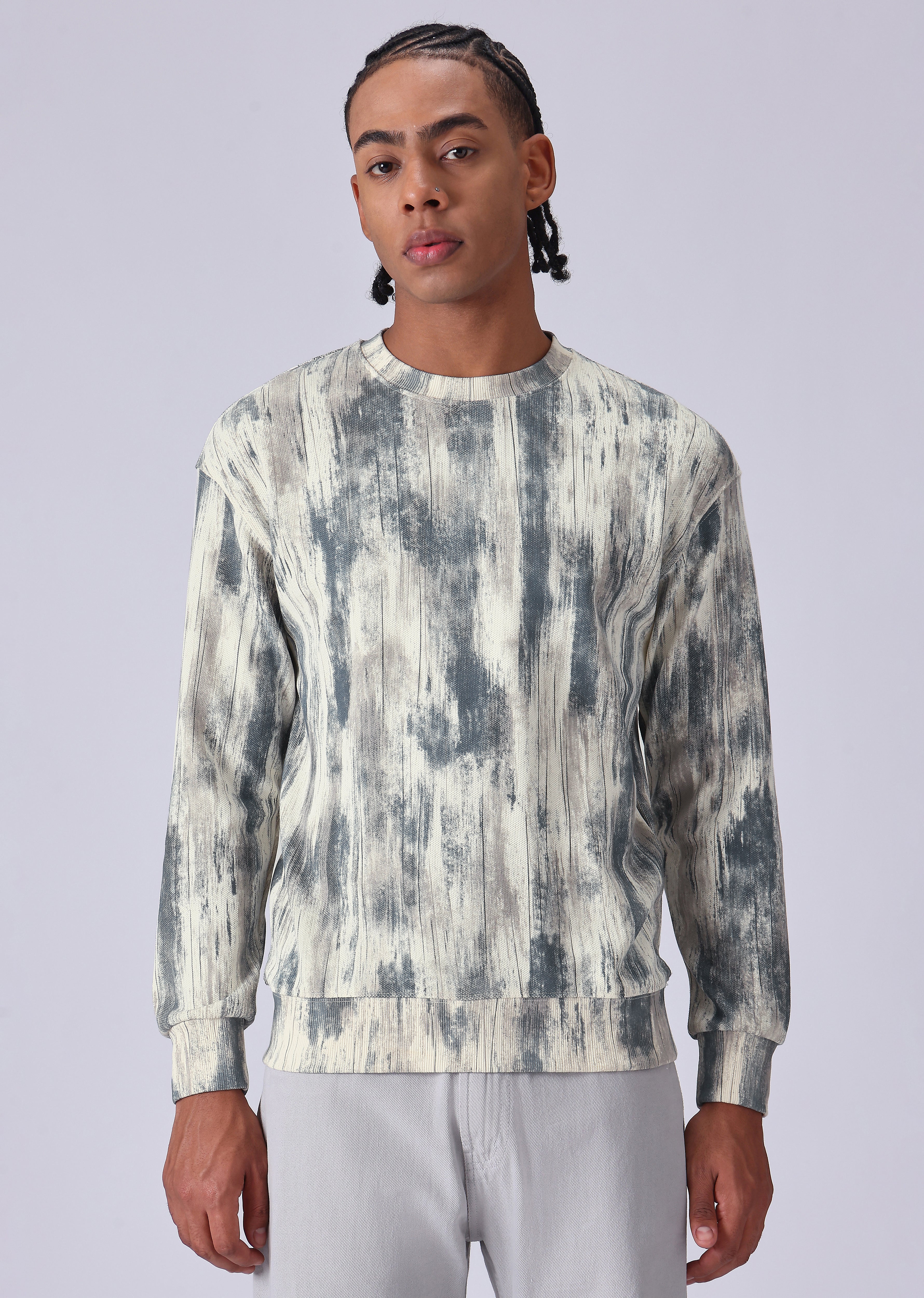 Color Stripes Cream Sweatshirt - Image 3