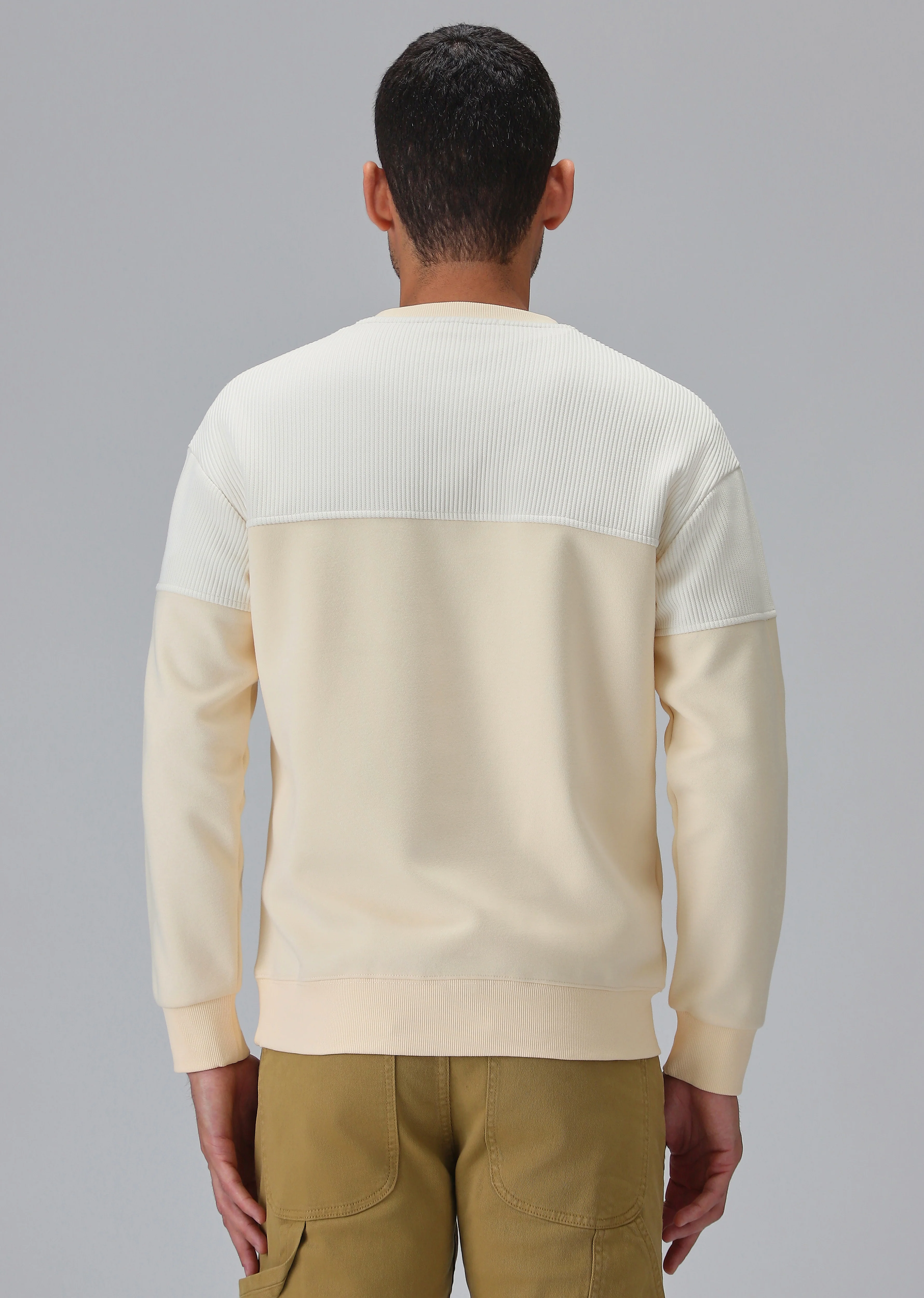 Colour Block Cream Sweatshirt - Image 2
