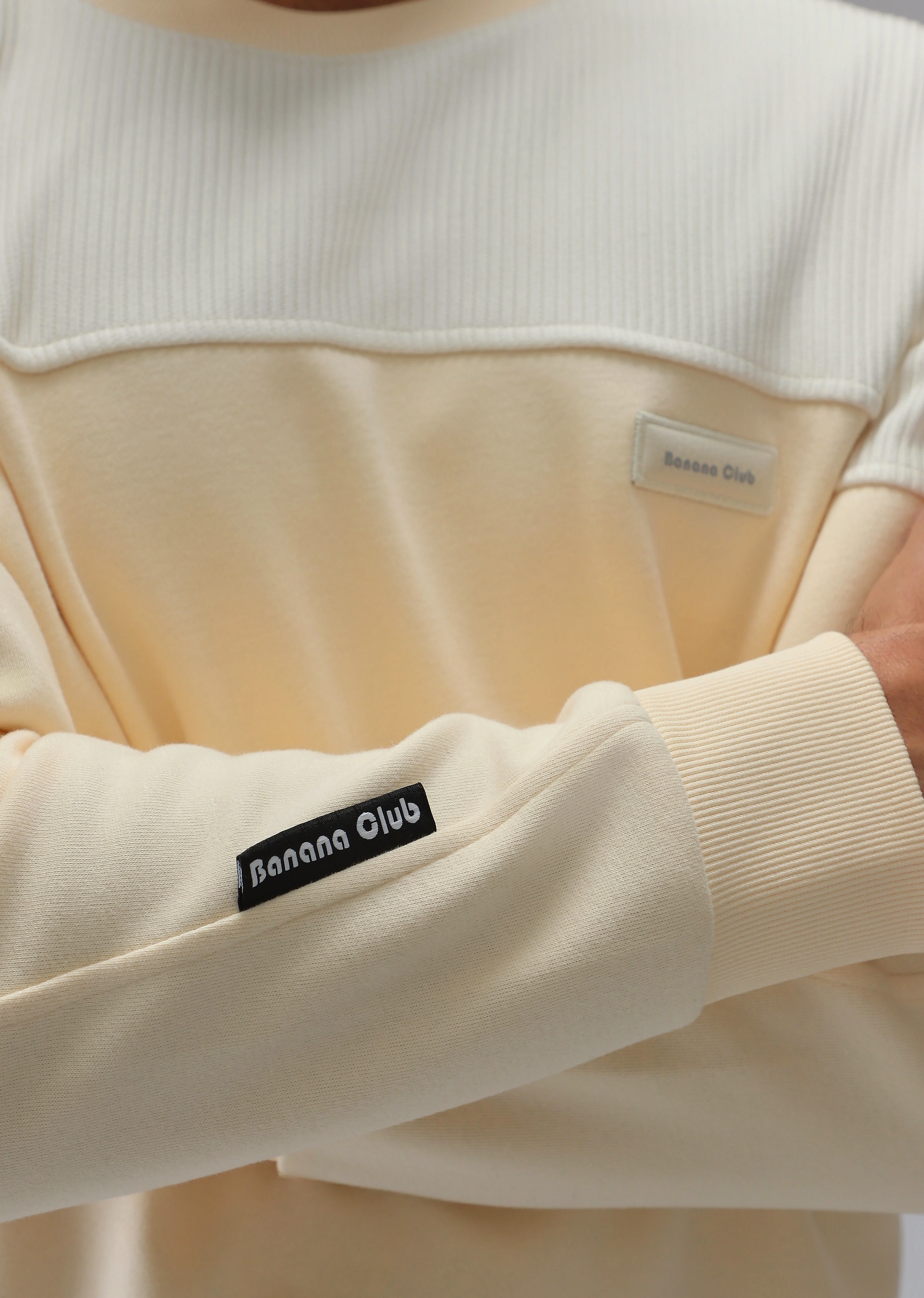 Colour Block Cream Sweatshirt - Image 5