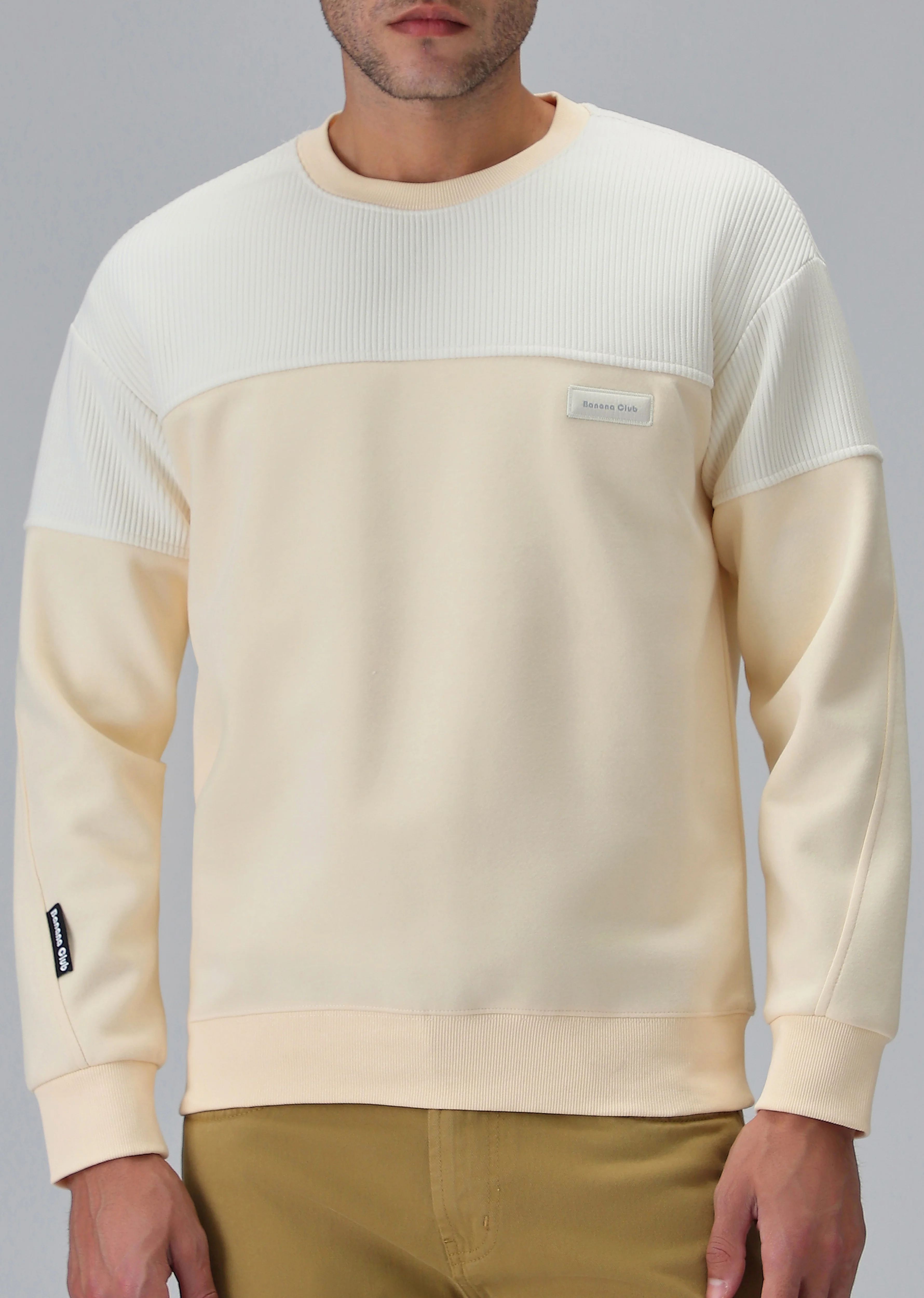 Colour Block Cream Sweatshirt - Image 7