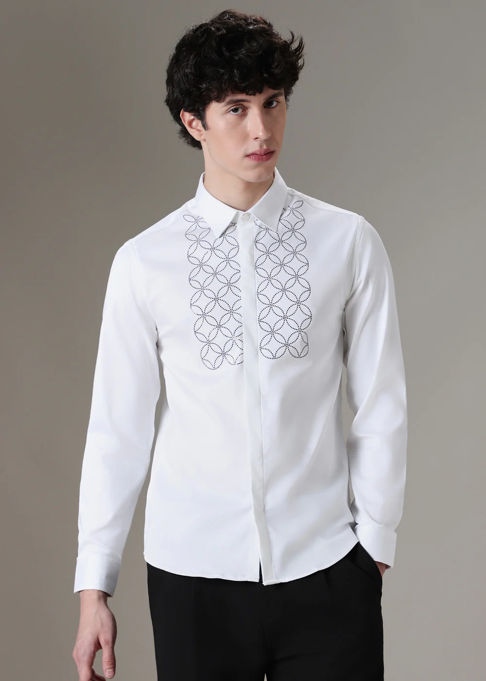 Concentric White Designer Shirt - Image 3
