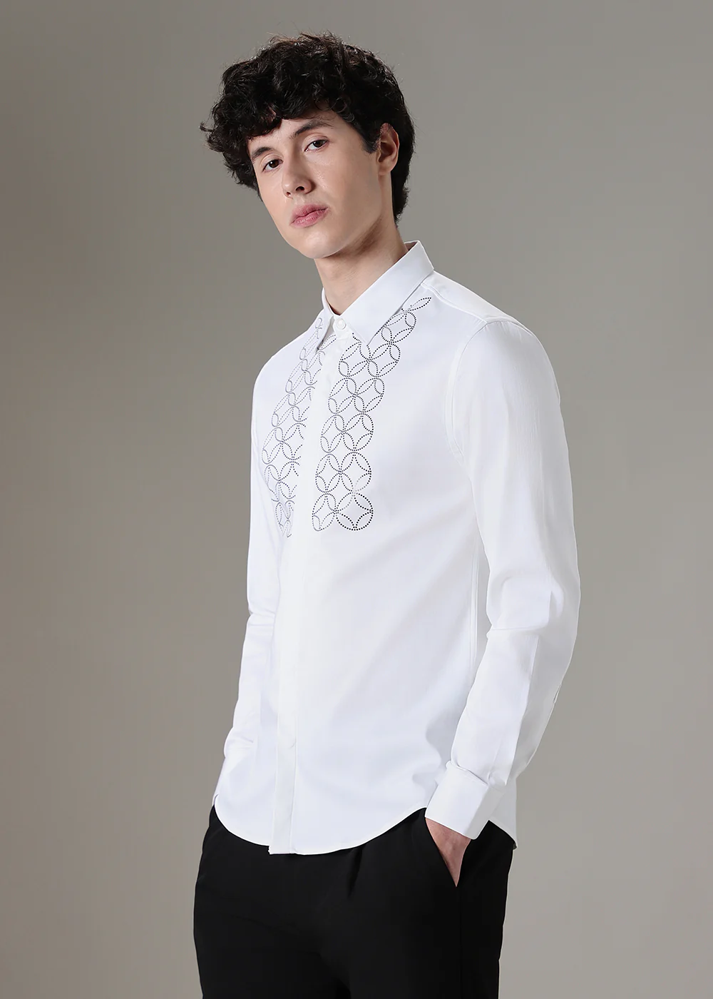 Concentric White Designer Shirt - Image 5
