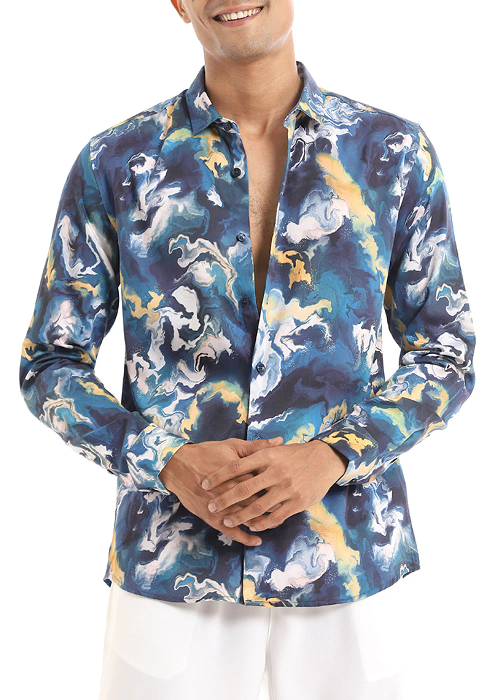Contemporary Marble Printed Shirt - Image 2