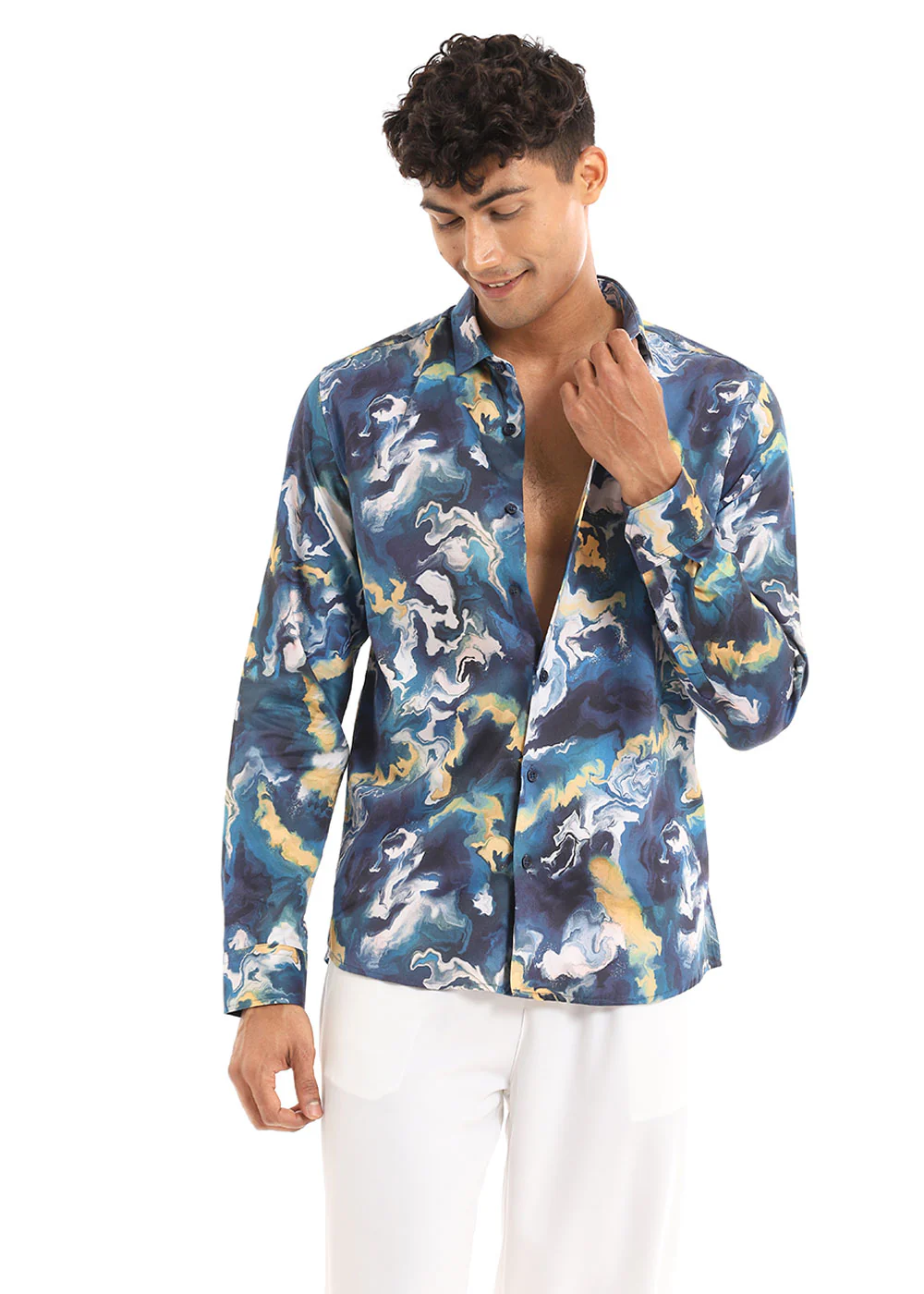 Contemporary Marble Printed Shirt - Image 3