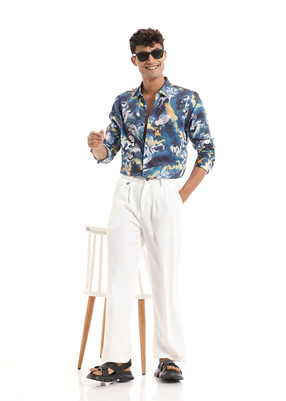 Contemporary Marble Printed Shirt - Image 7