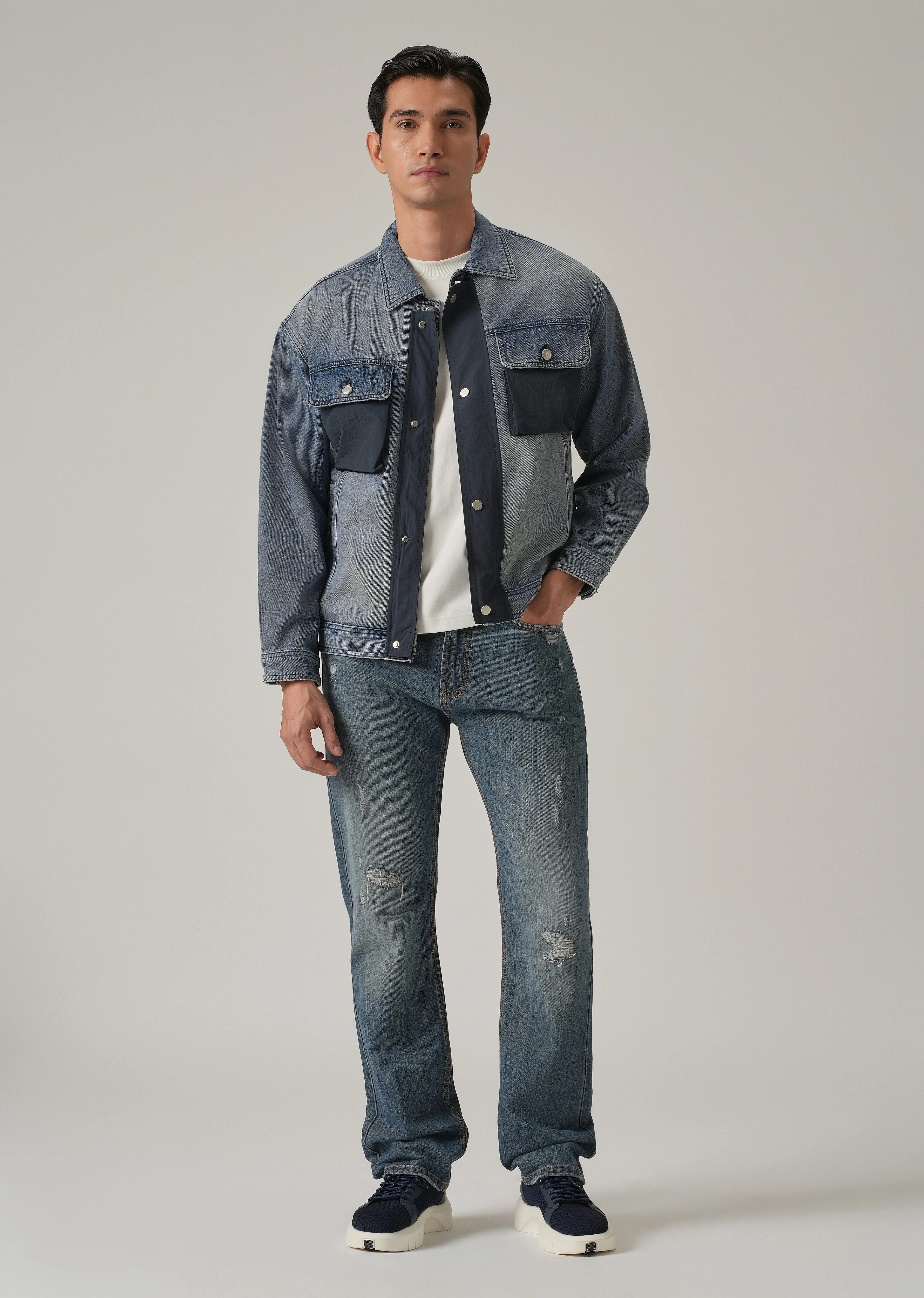 Contrast Panel Denim Jacket - Image 6