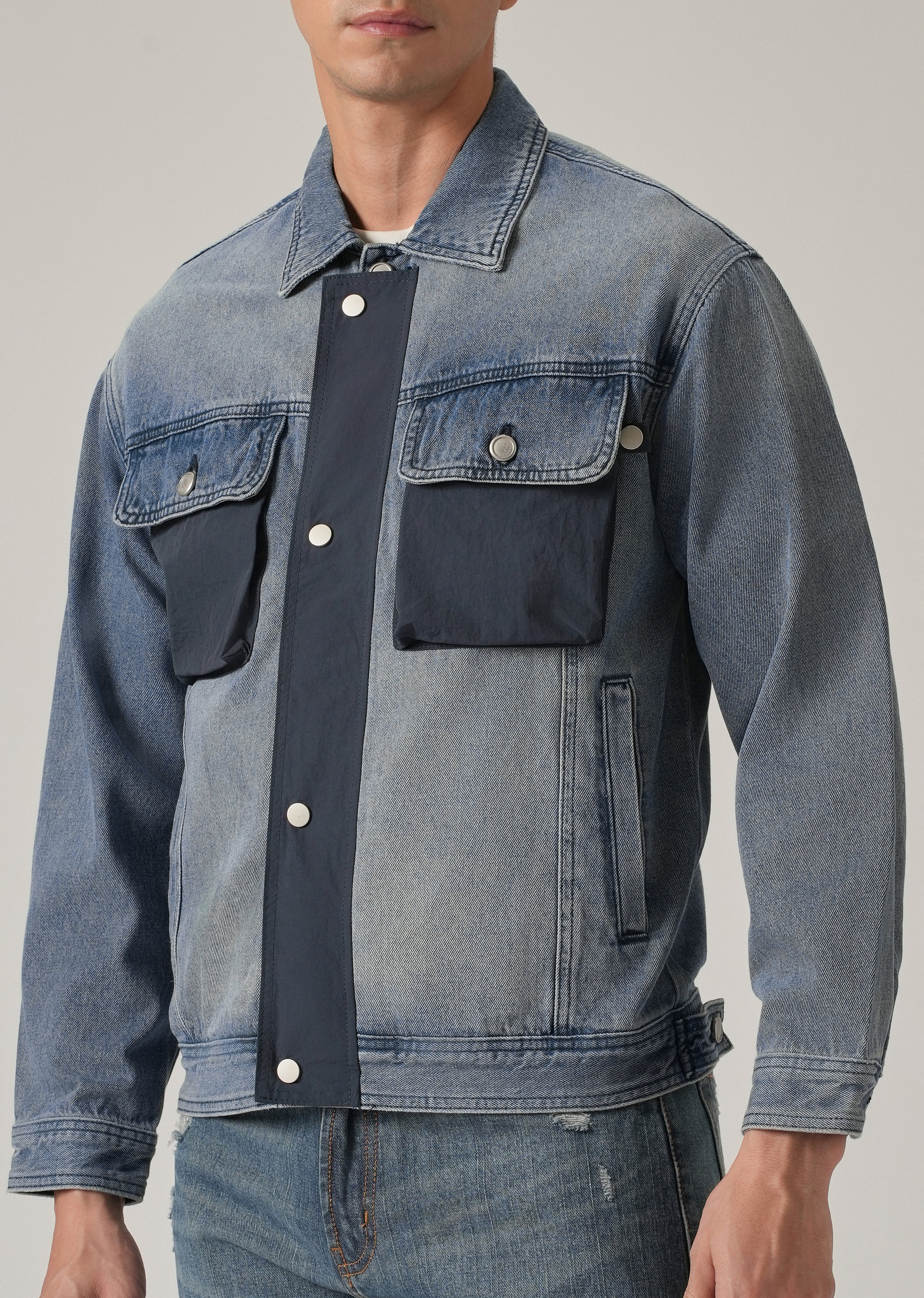 Contrast Panel Denim Jacket - Image 7