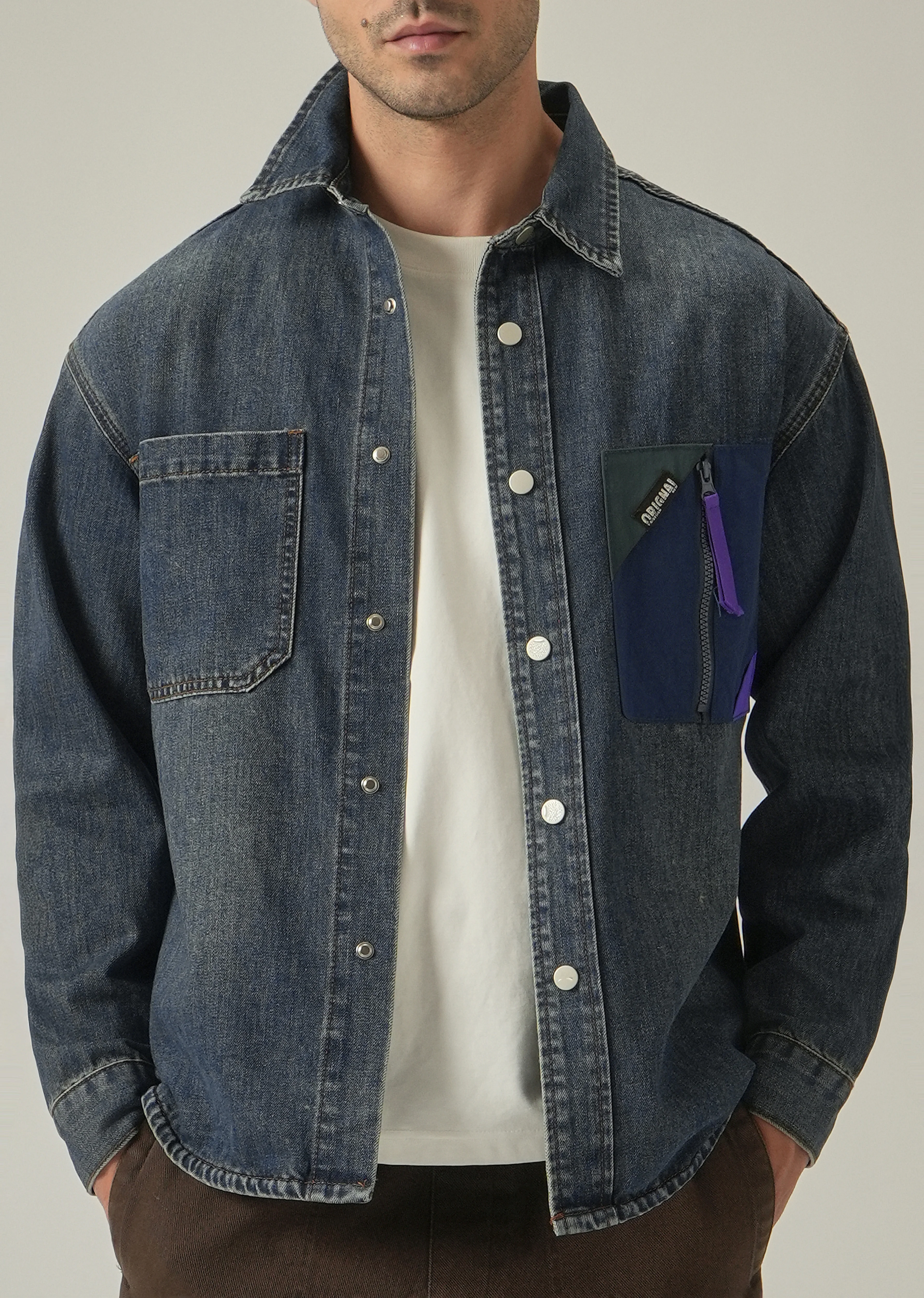 Contrast Pocket Denim Jacket - Image 7