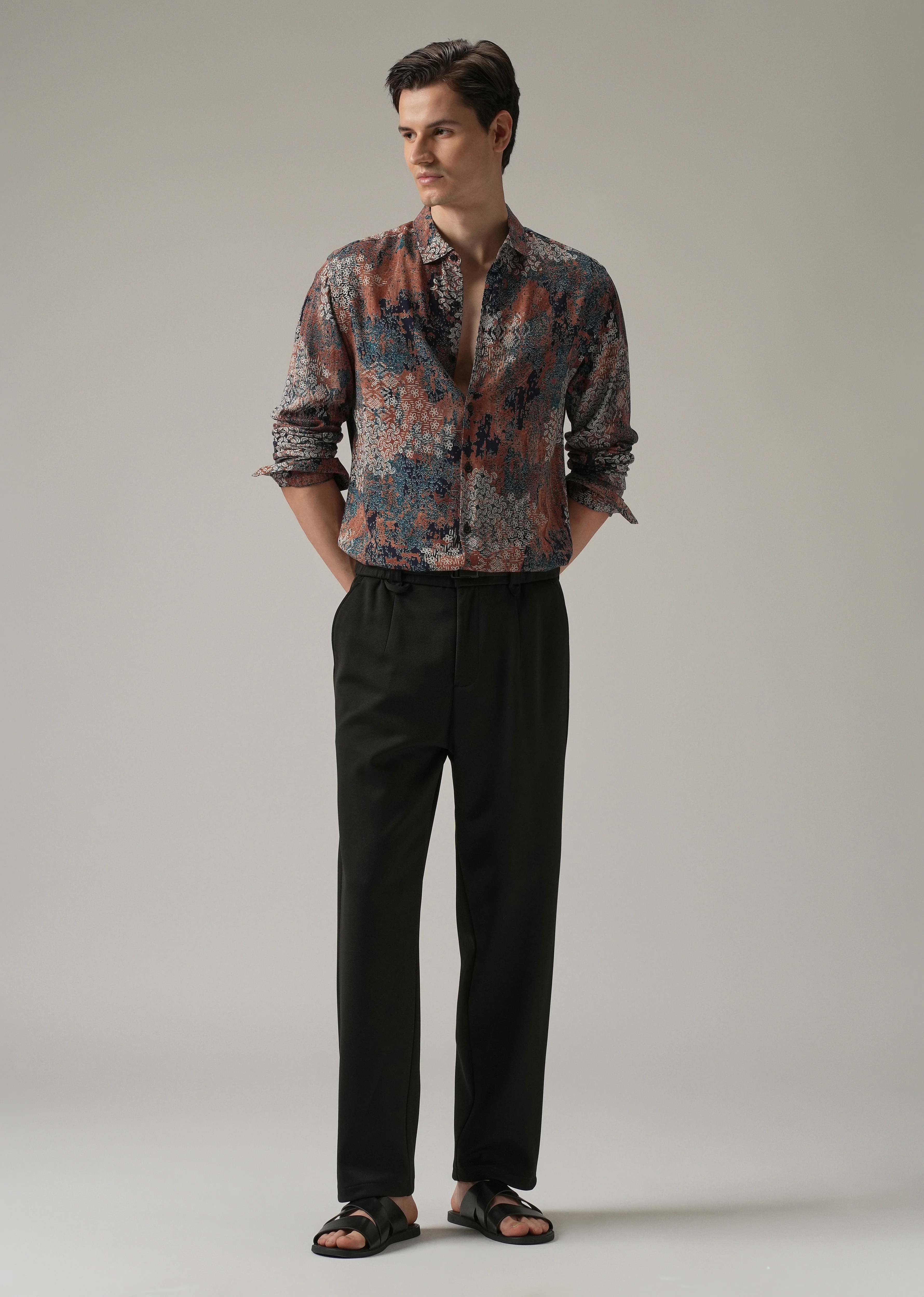 Coral Camo Print Feather Shirt - Image 6