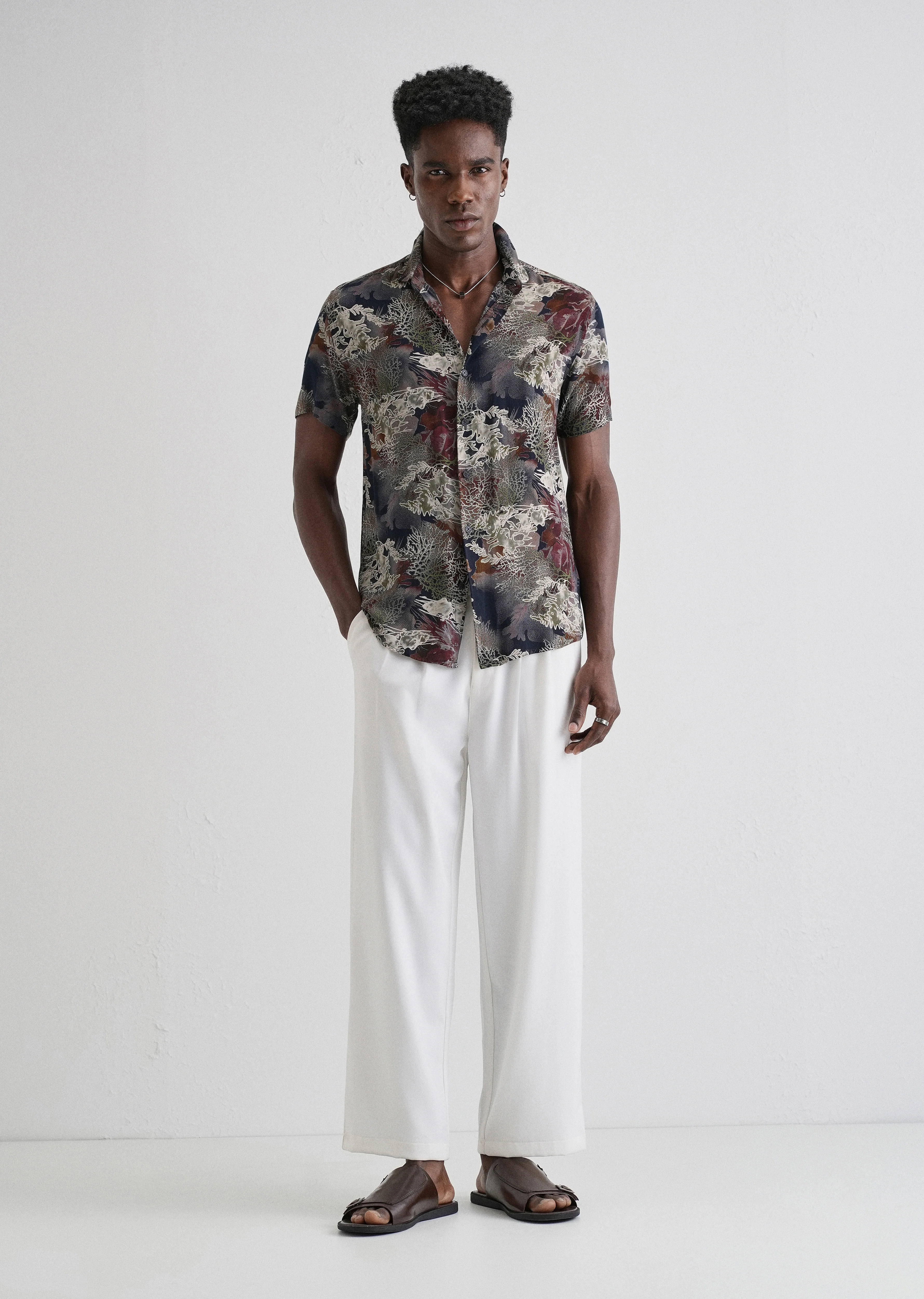 Coral Oasis Blue Feather shirt - Image 6