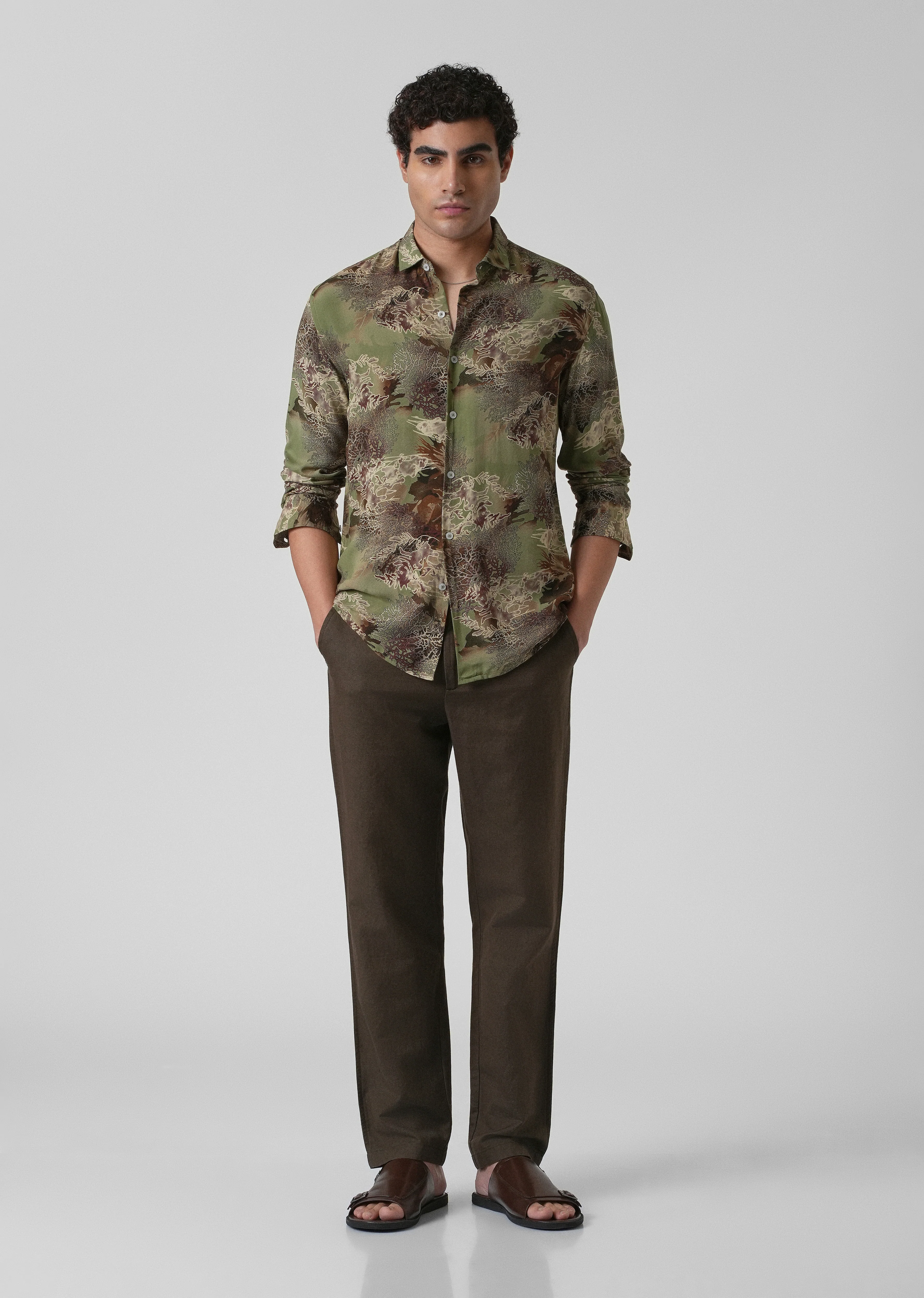 Coral Oasis Fern Feather shirt - Image 6