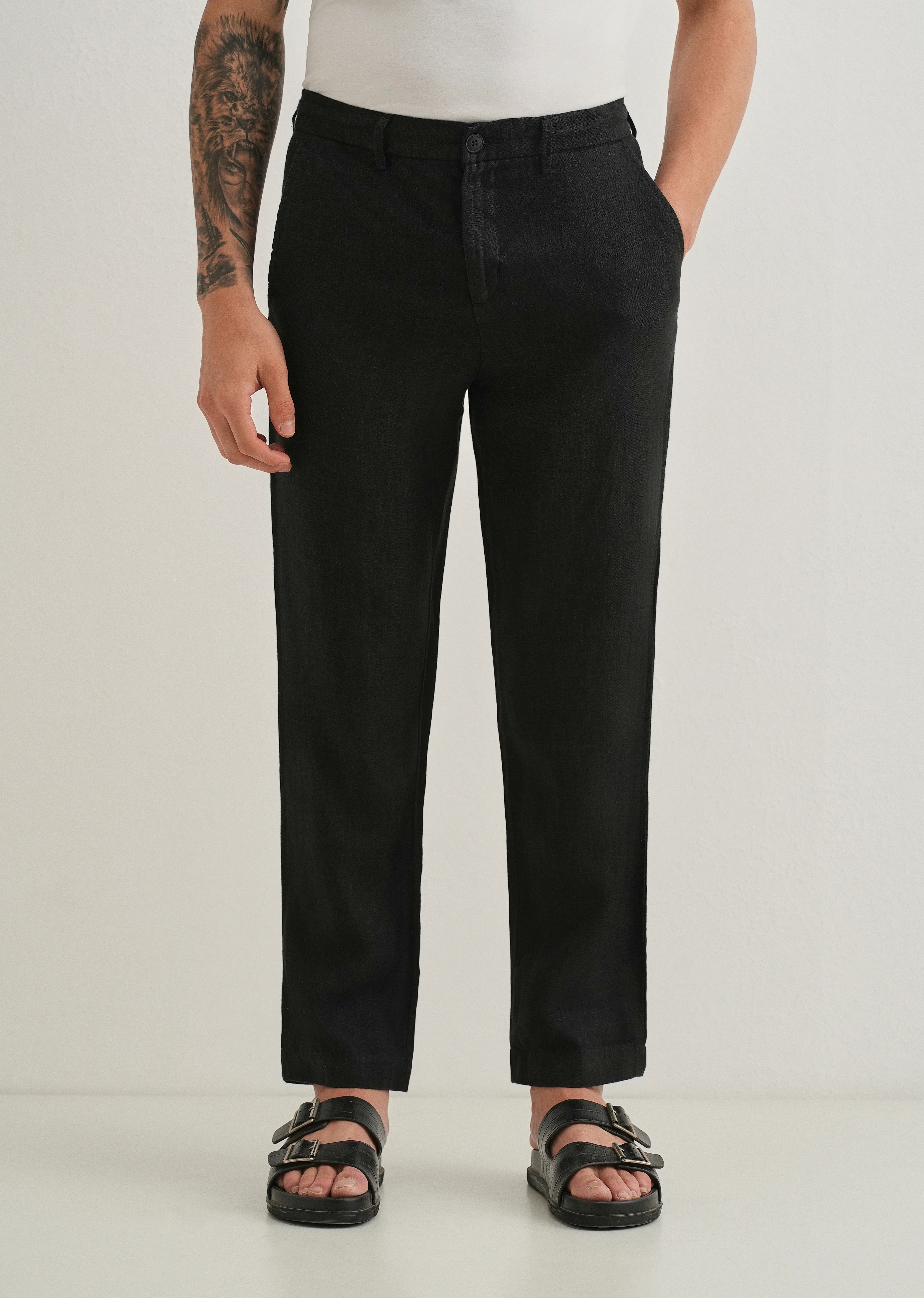 Cosmic Black Linen Pant - Image 3