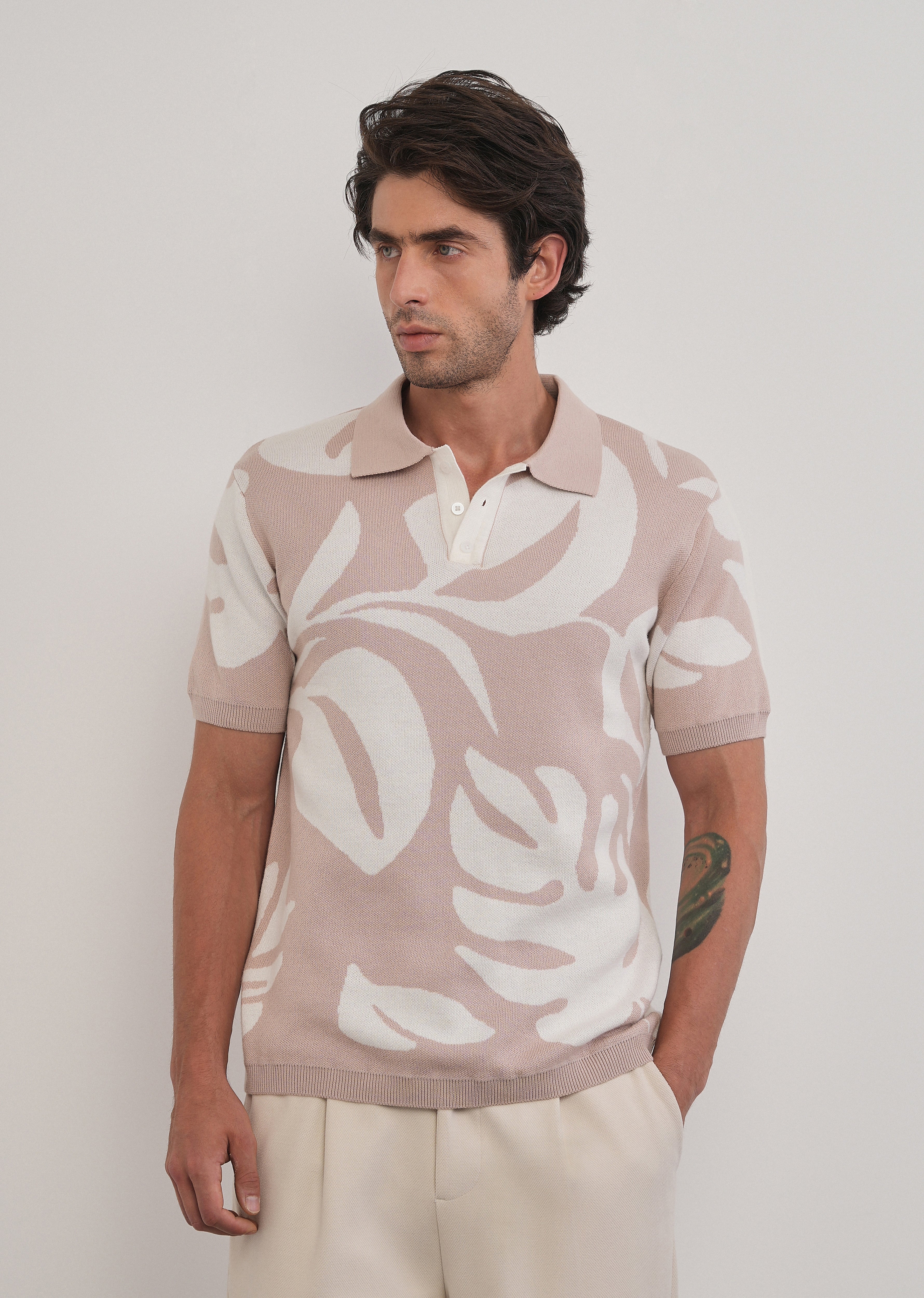 Cotton Tropical Knitted Polo - Image 3