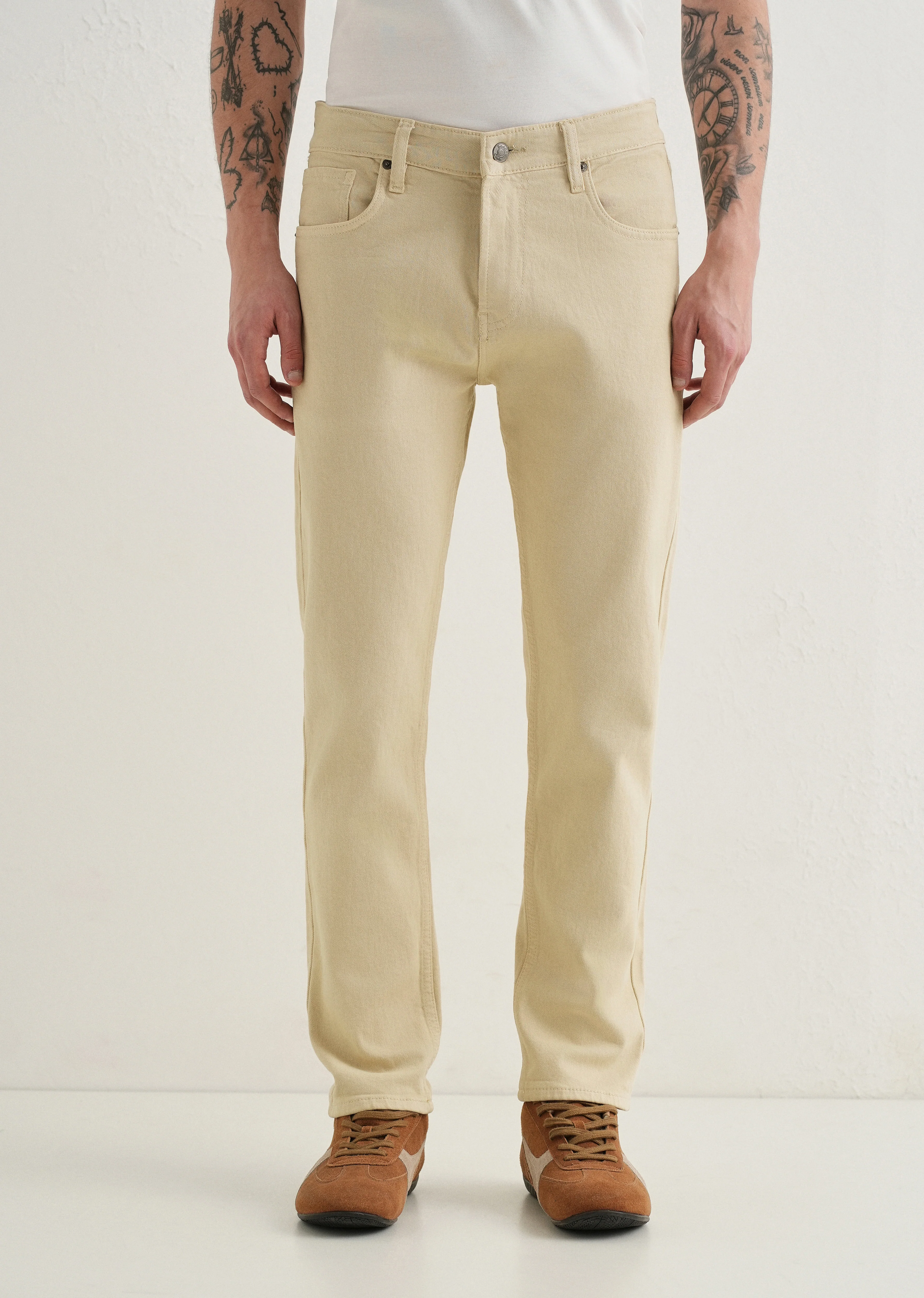 Cream Ankle Slim Fit Denim - Image 3