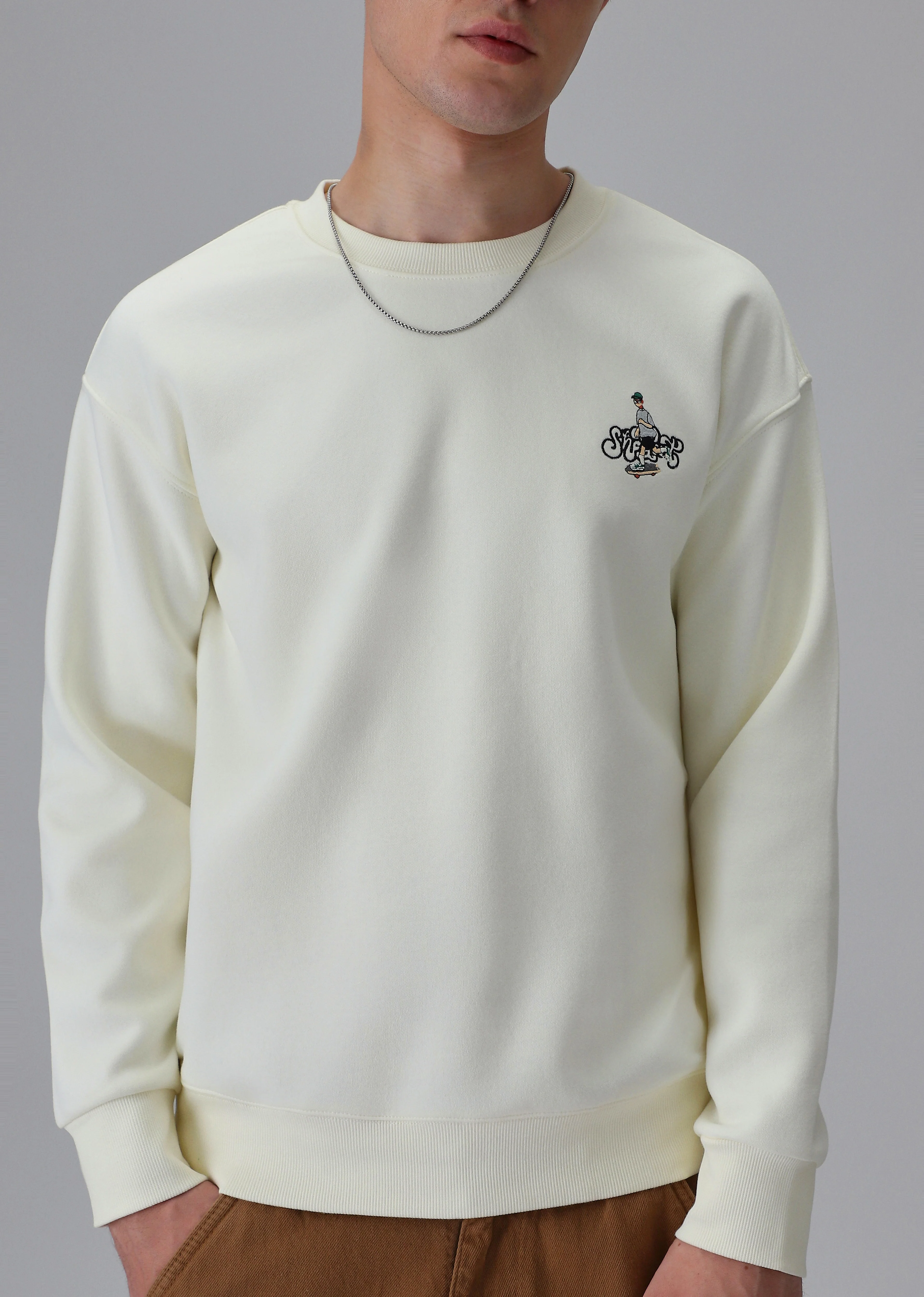 Cream Back Emboss Sweatshirt - Image 7