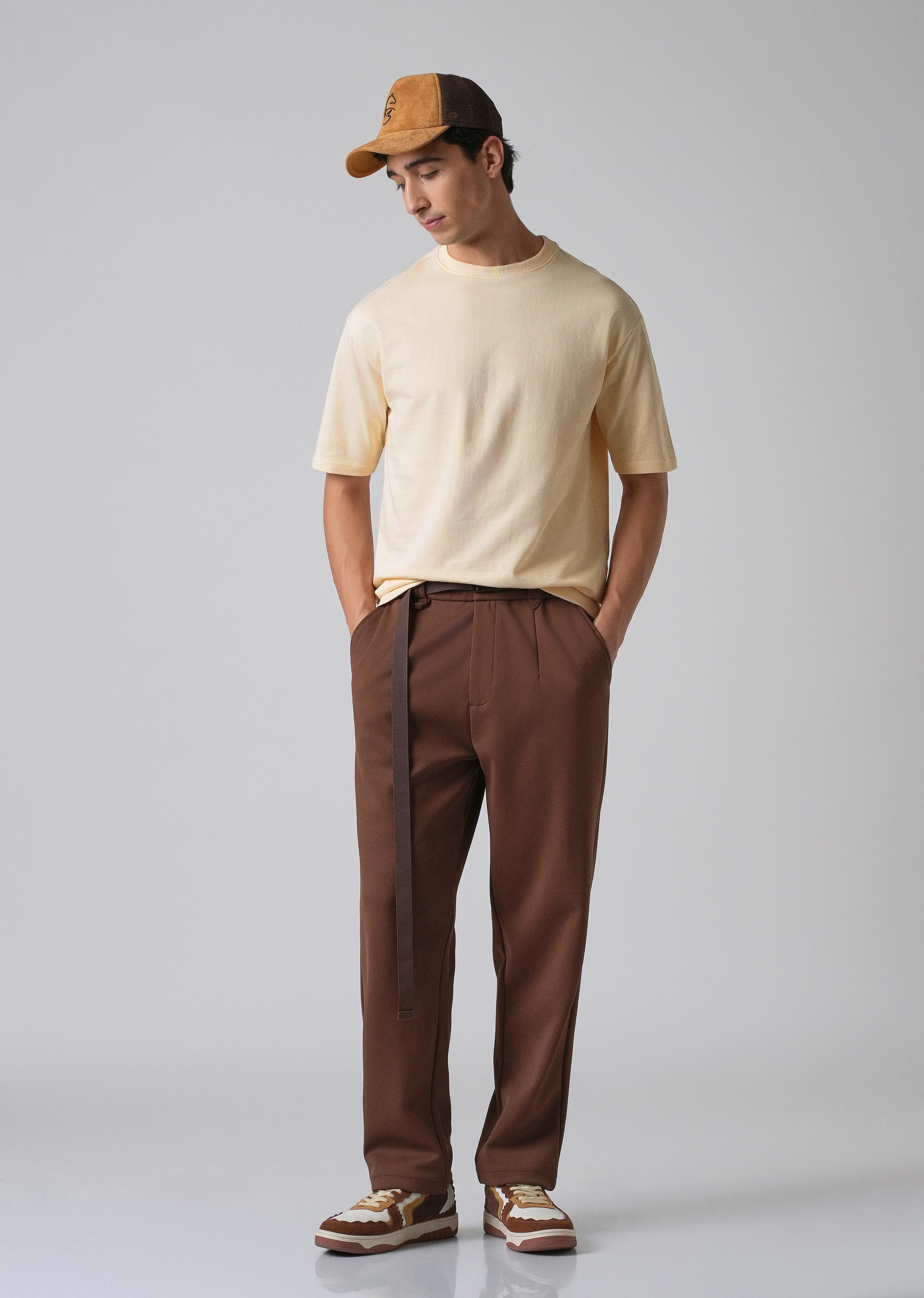 Cream Basic Relaxed Fit T-shirt - Image 6
