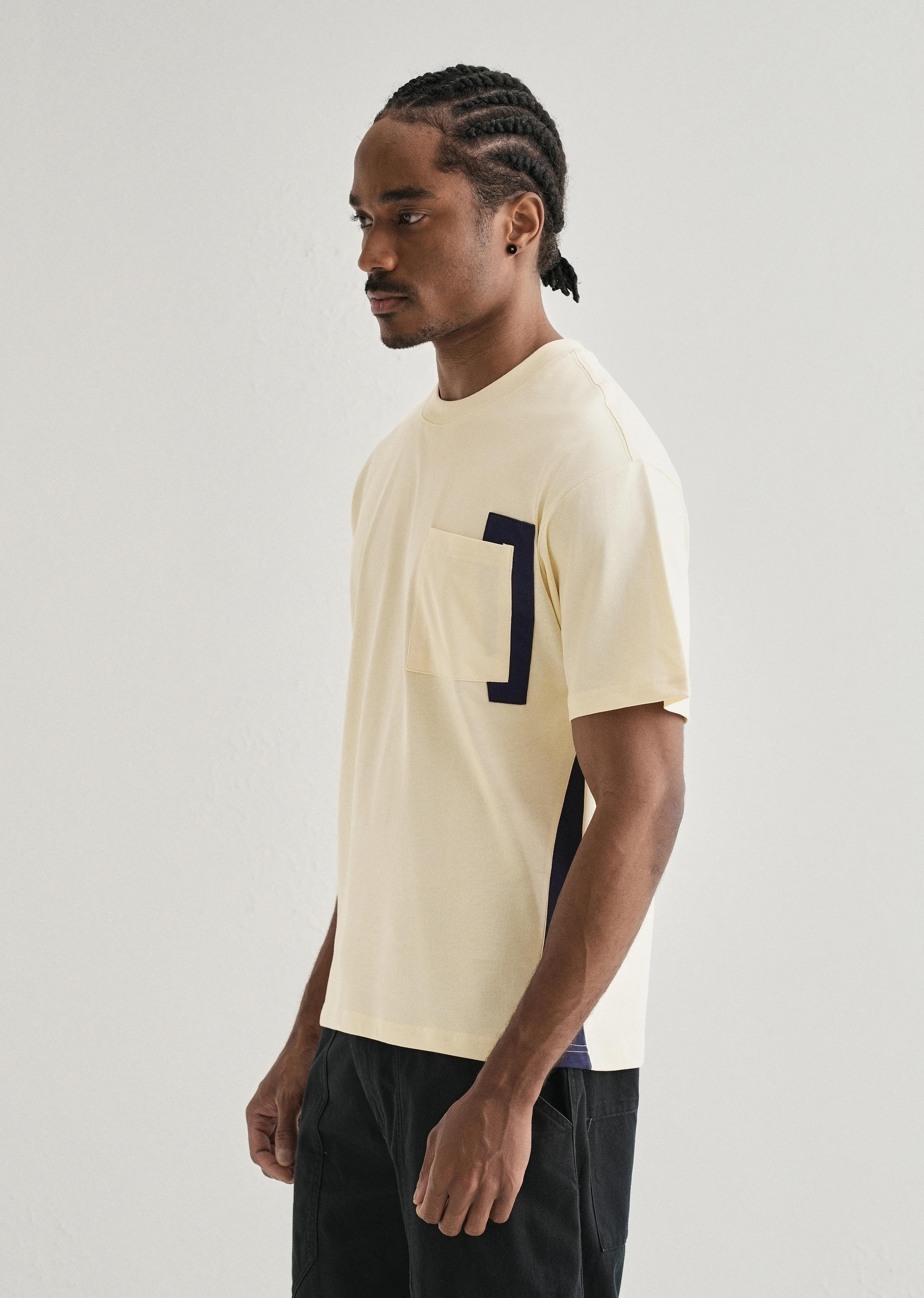 Cream Colourblock Oversized T-shirt - Image 4
