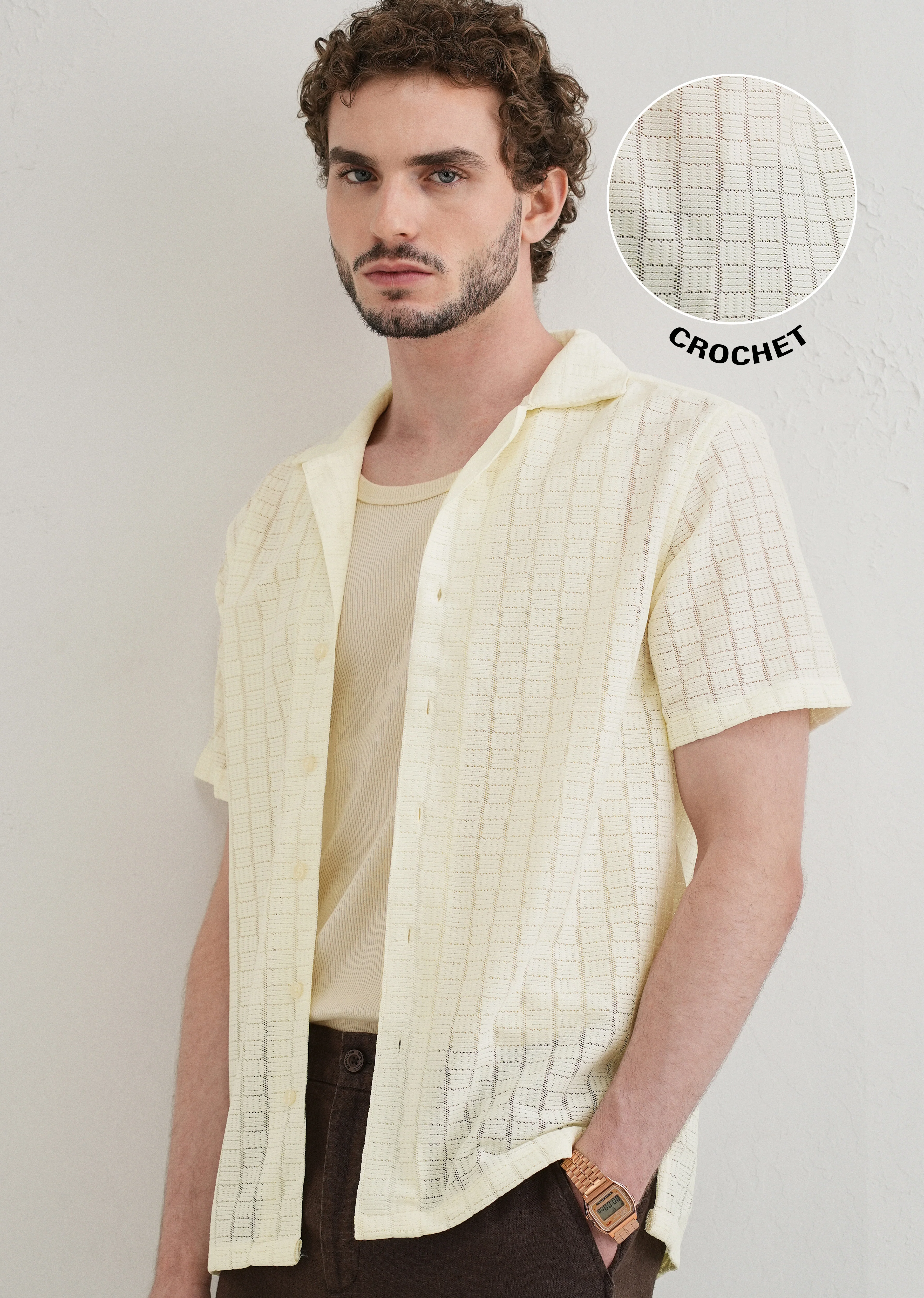Cream Crochet Shirt - Image 7