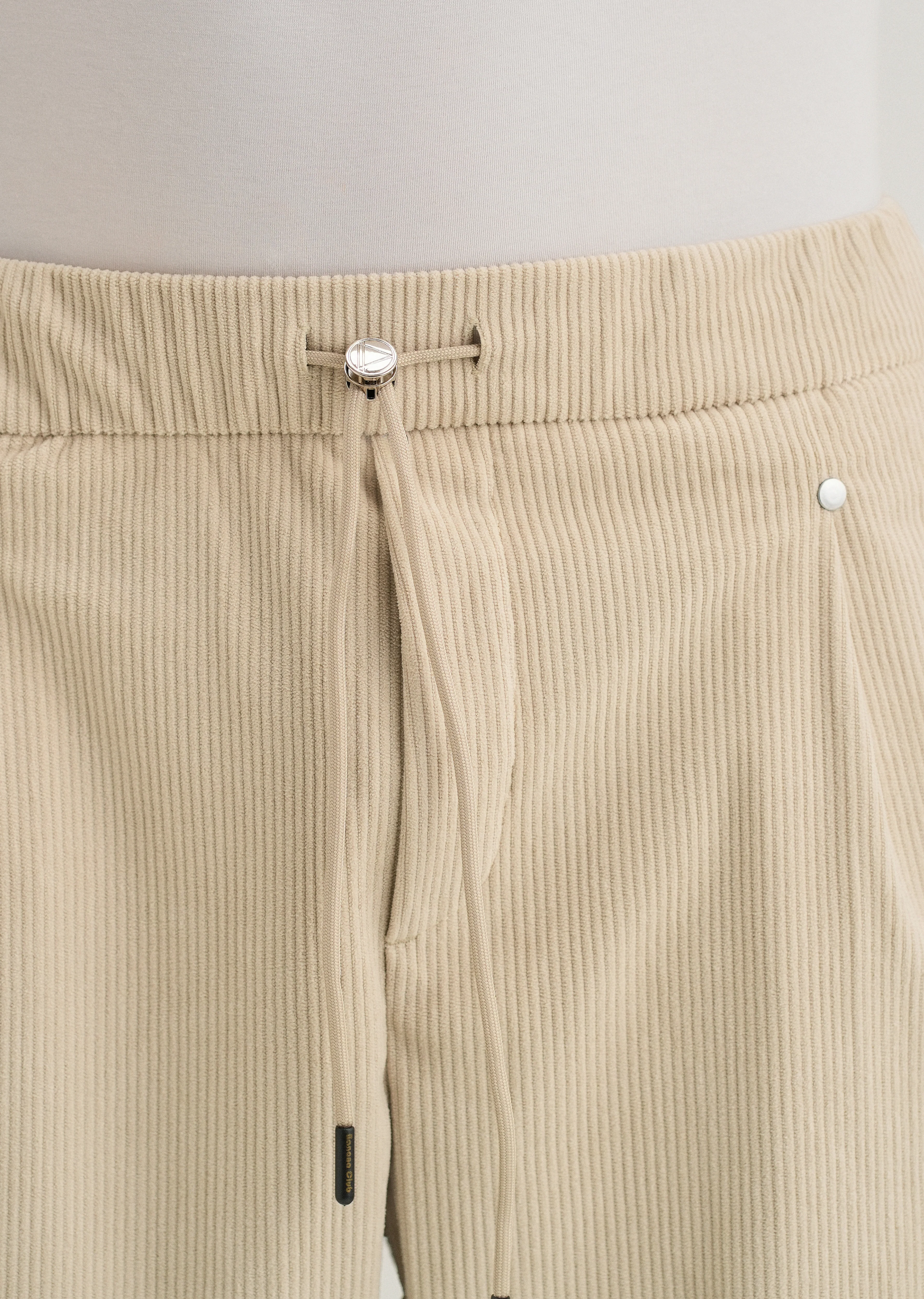 Cream Drawstring Corduroy Pant - Image 5