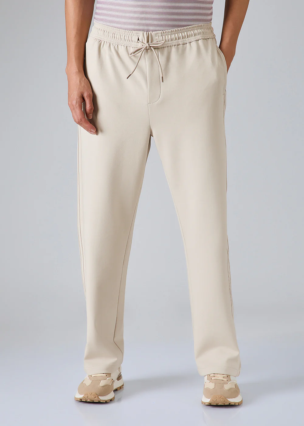 Cream Drawstring Korean Pant - Image 4
