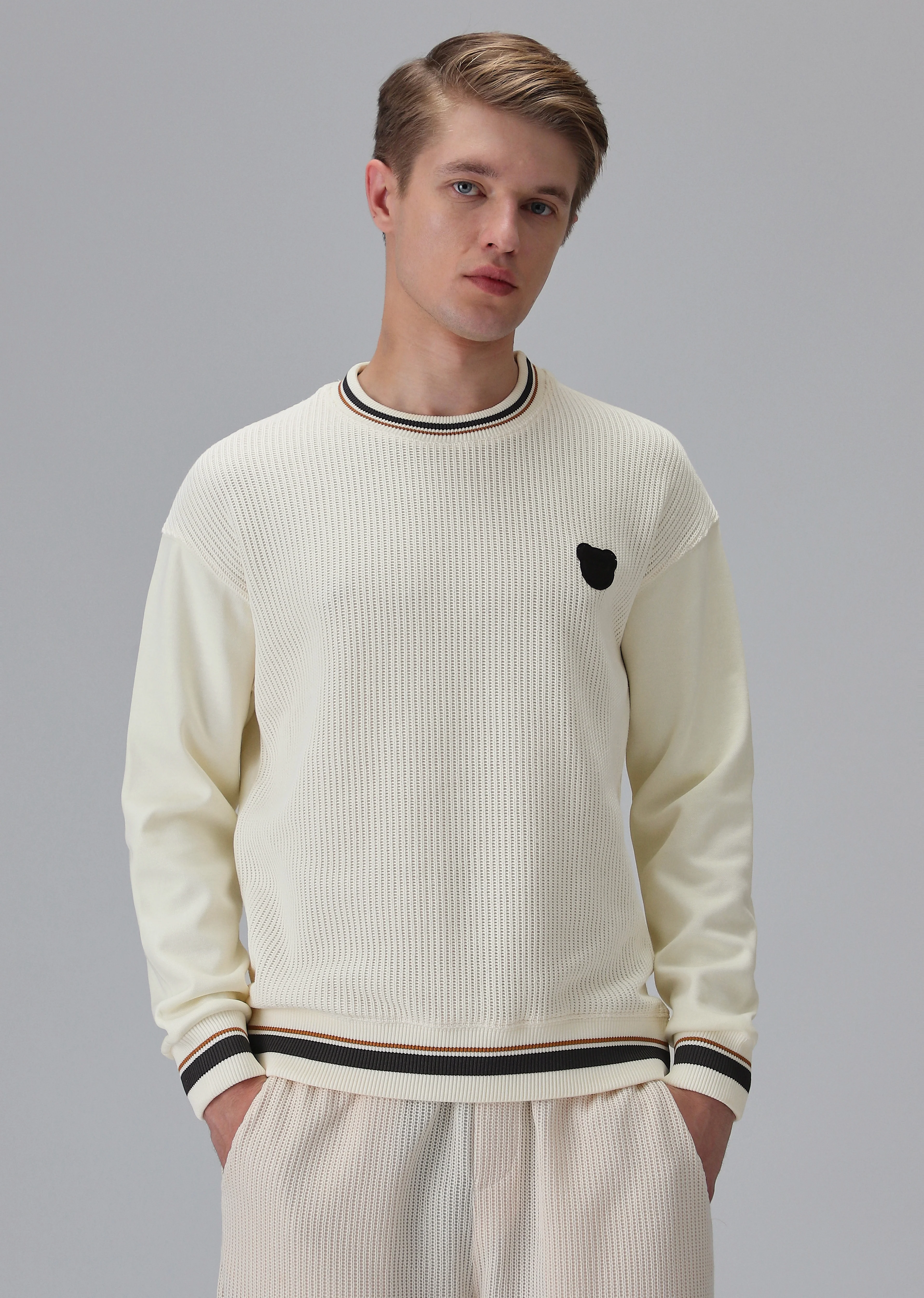 Cream Knitted Pullover - Image 3