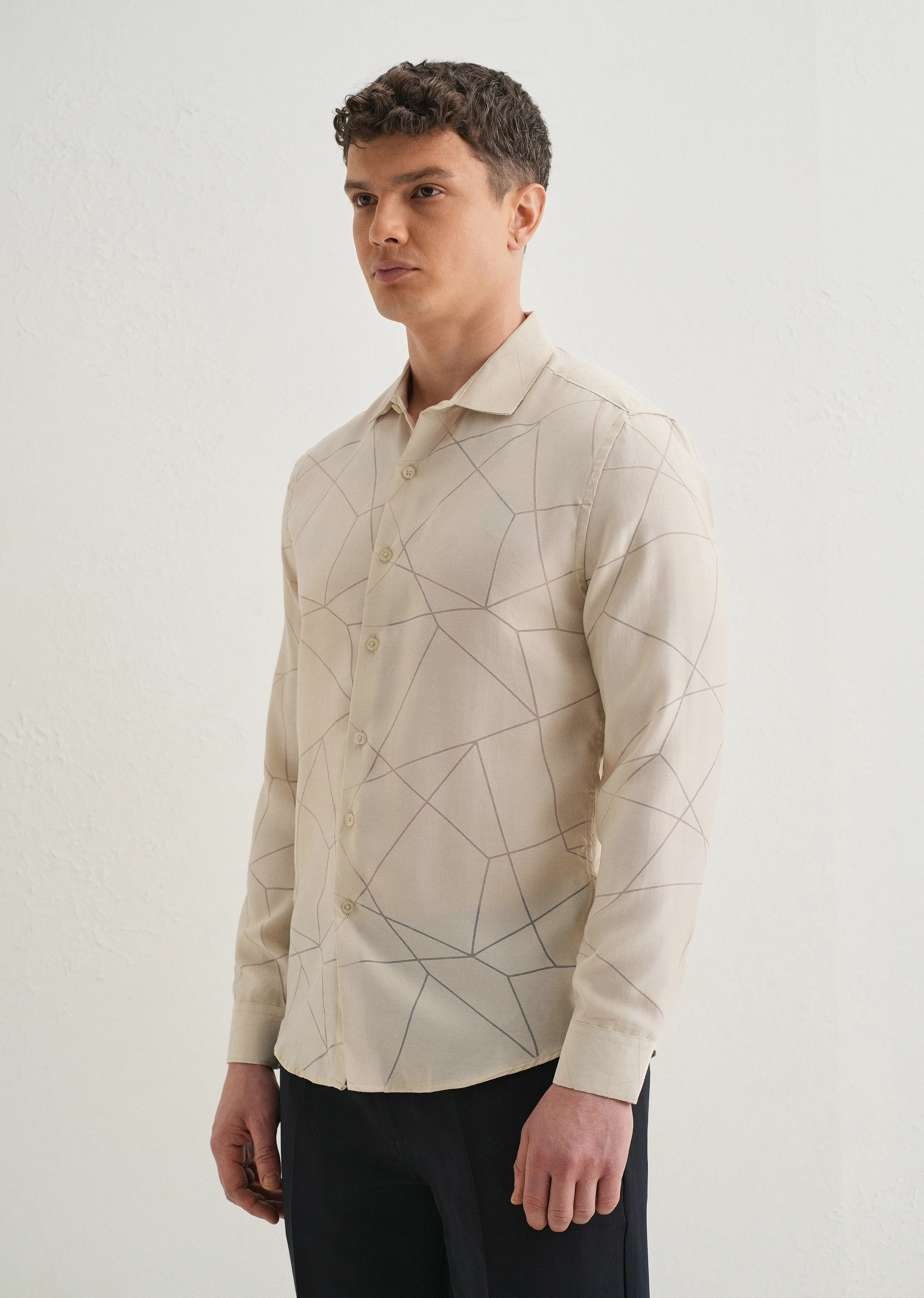 Cream Laser Cut Shirt - Image 4