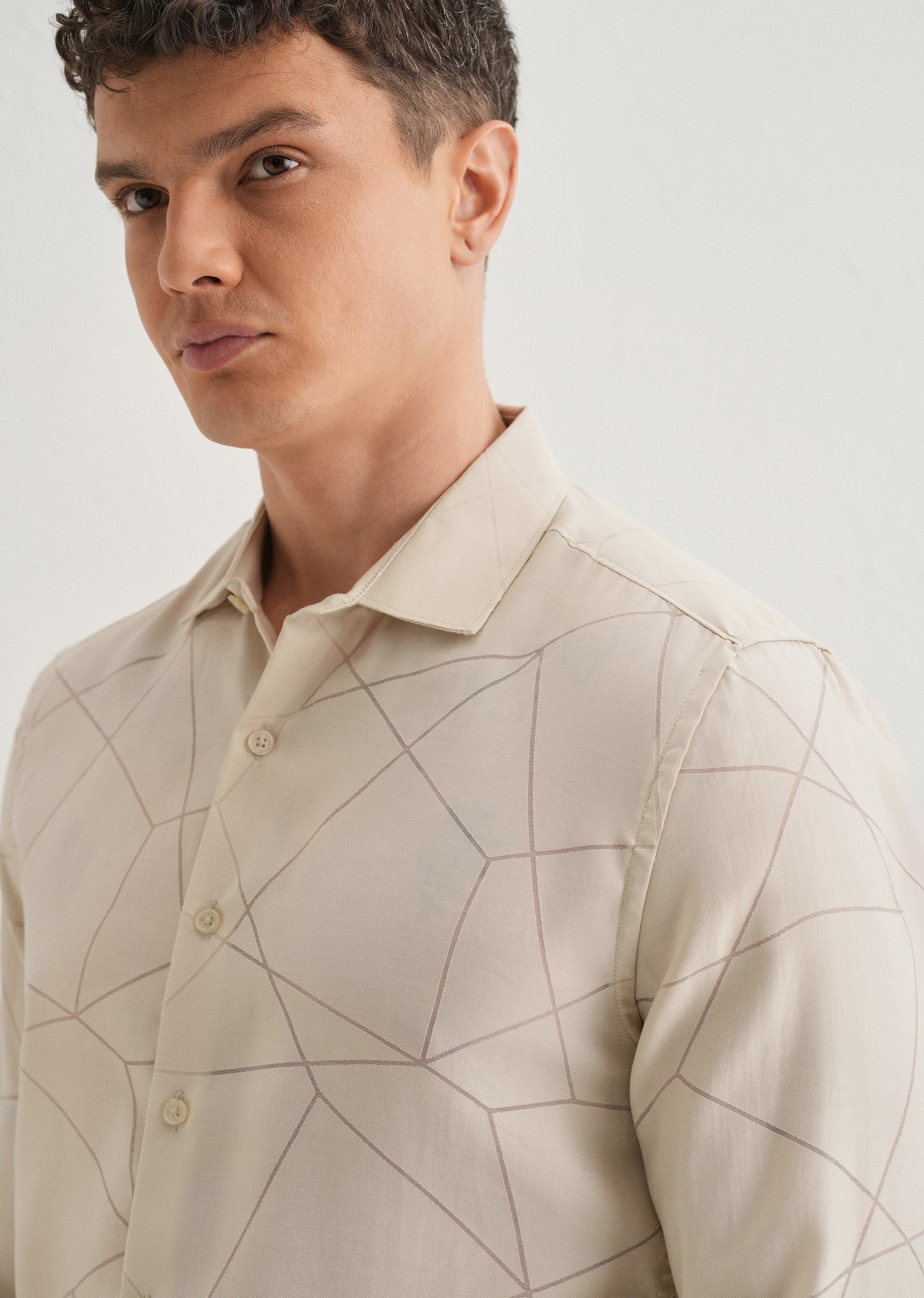 Cream Laser Cut Shirt - Image 5
