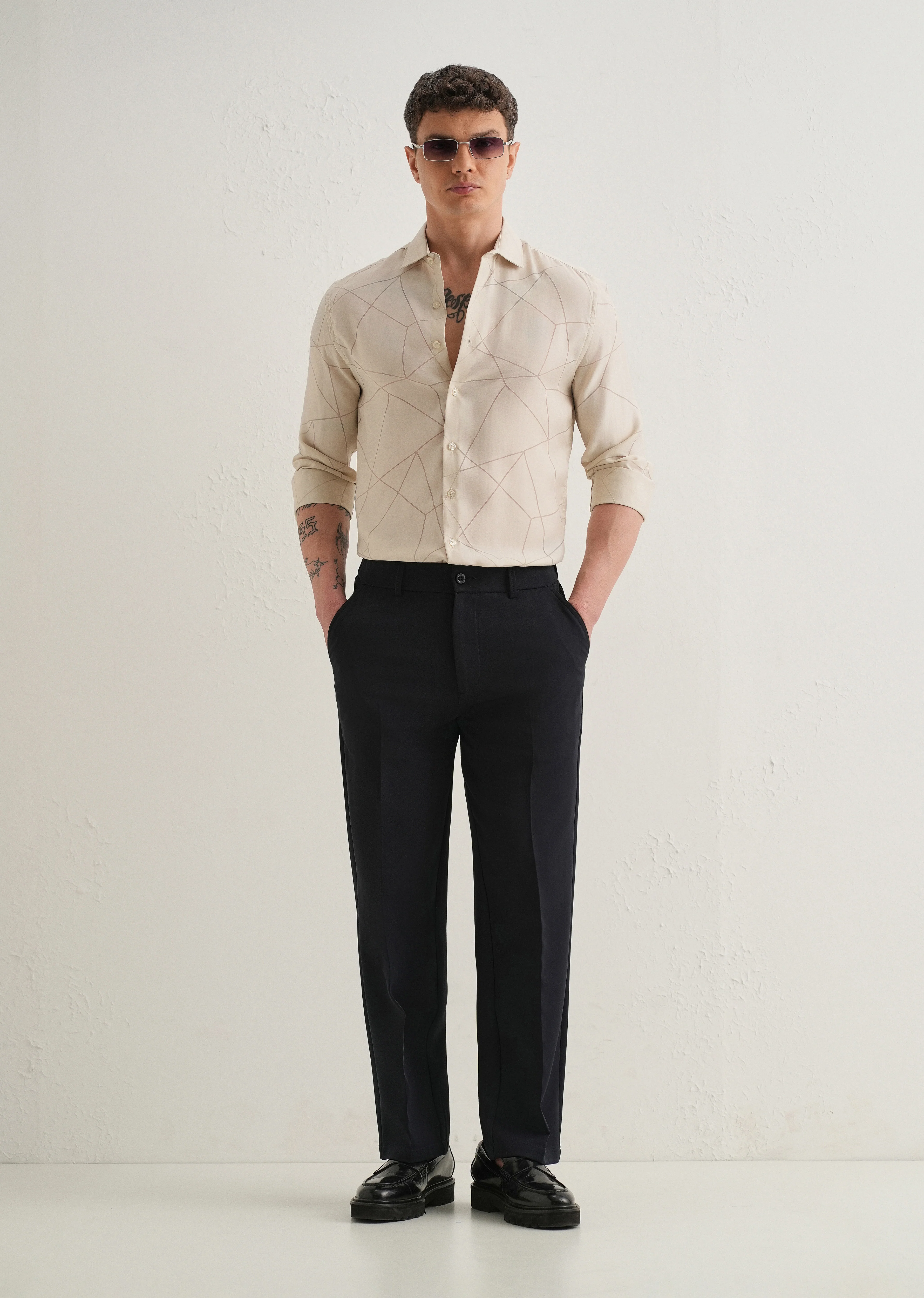 Cream Laser Cut Shirt - Image 6