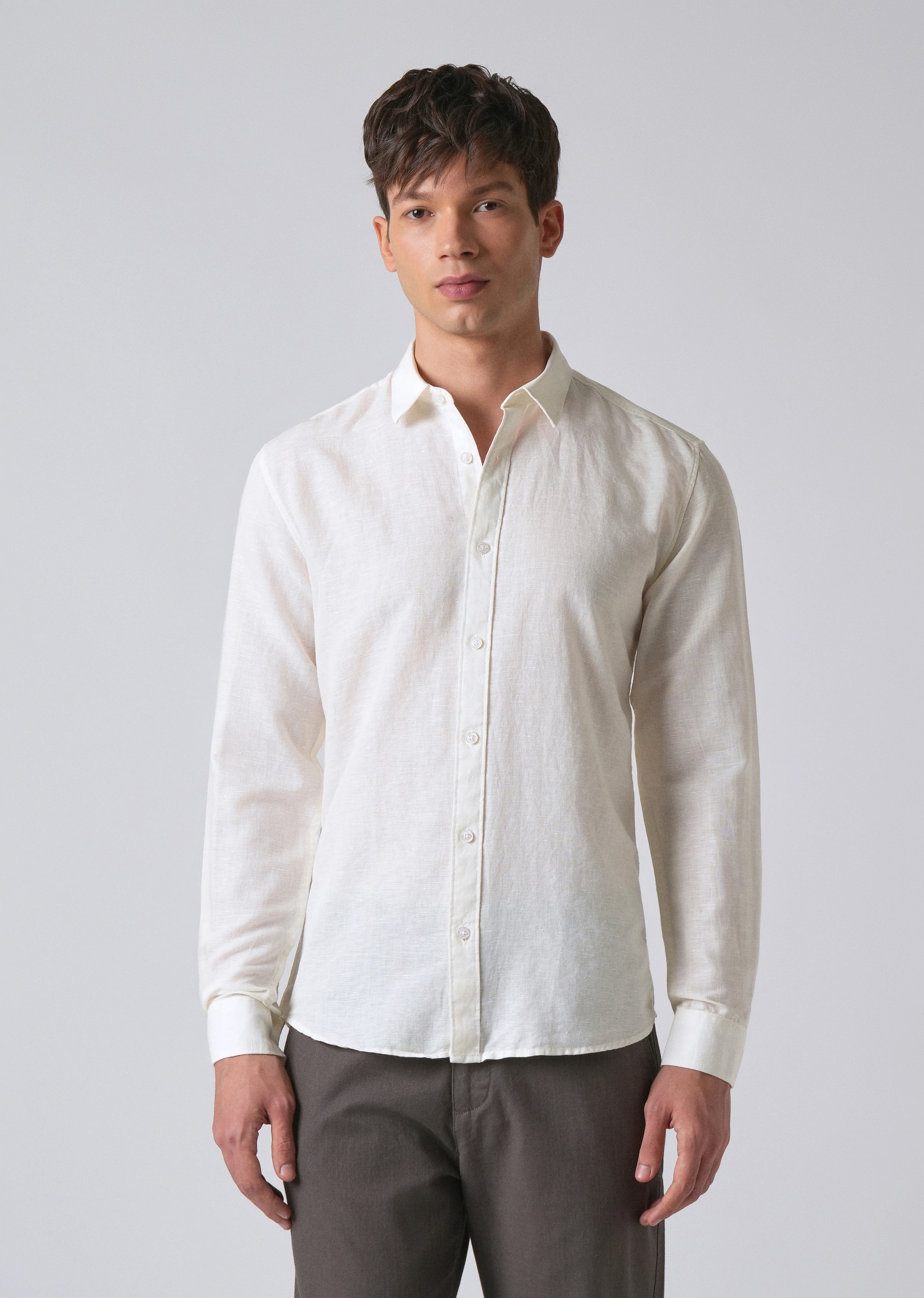 Cream Linen Shirt - Image 3