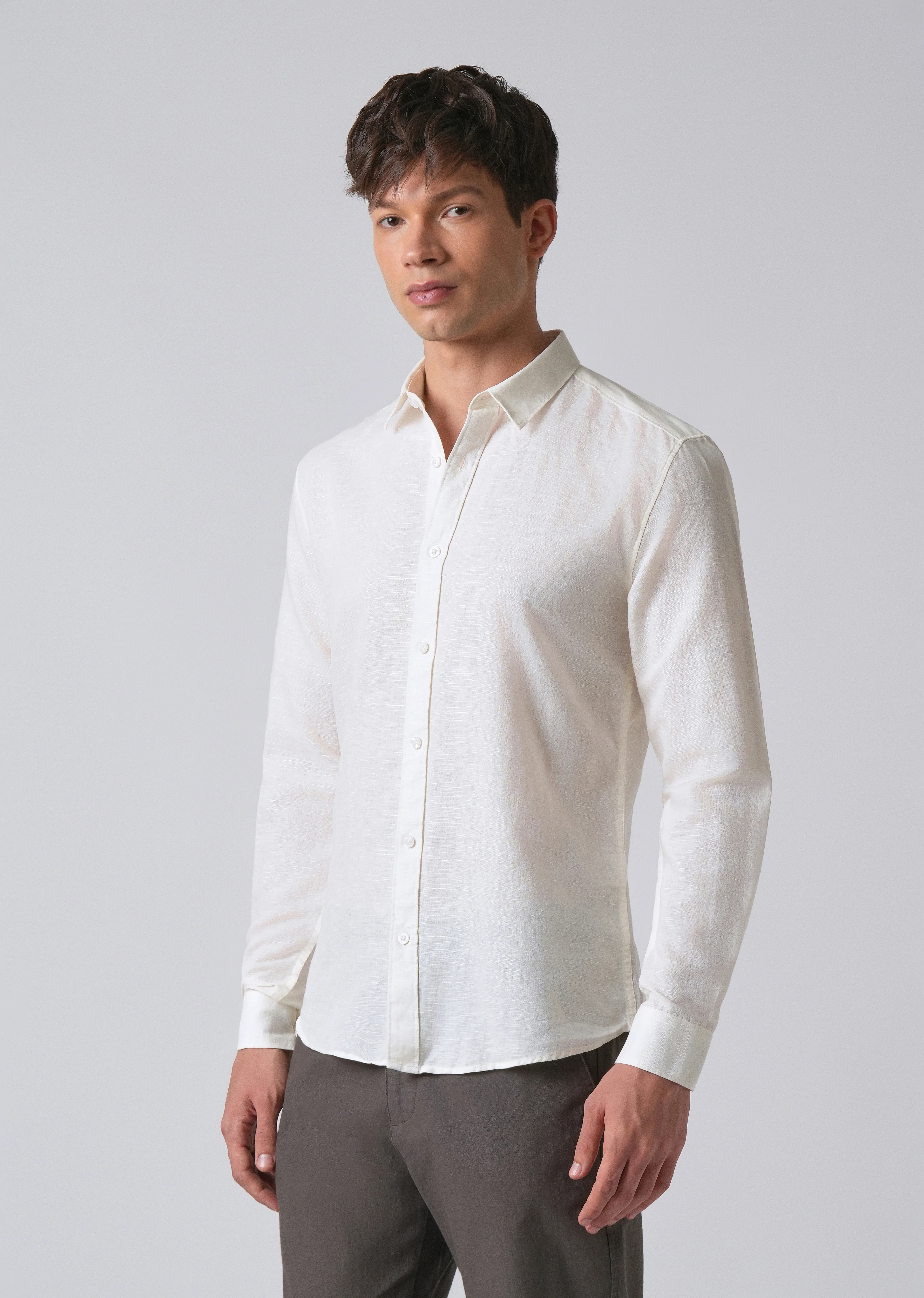 Cream Linen Shirt - Image 4