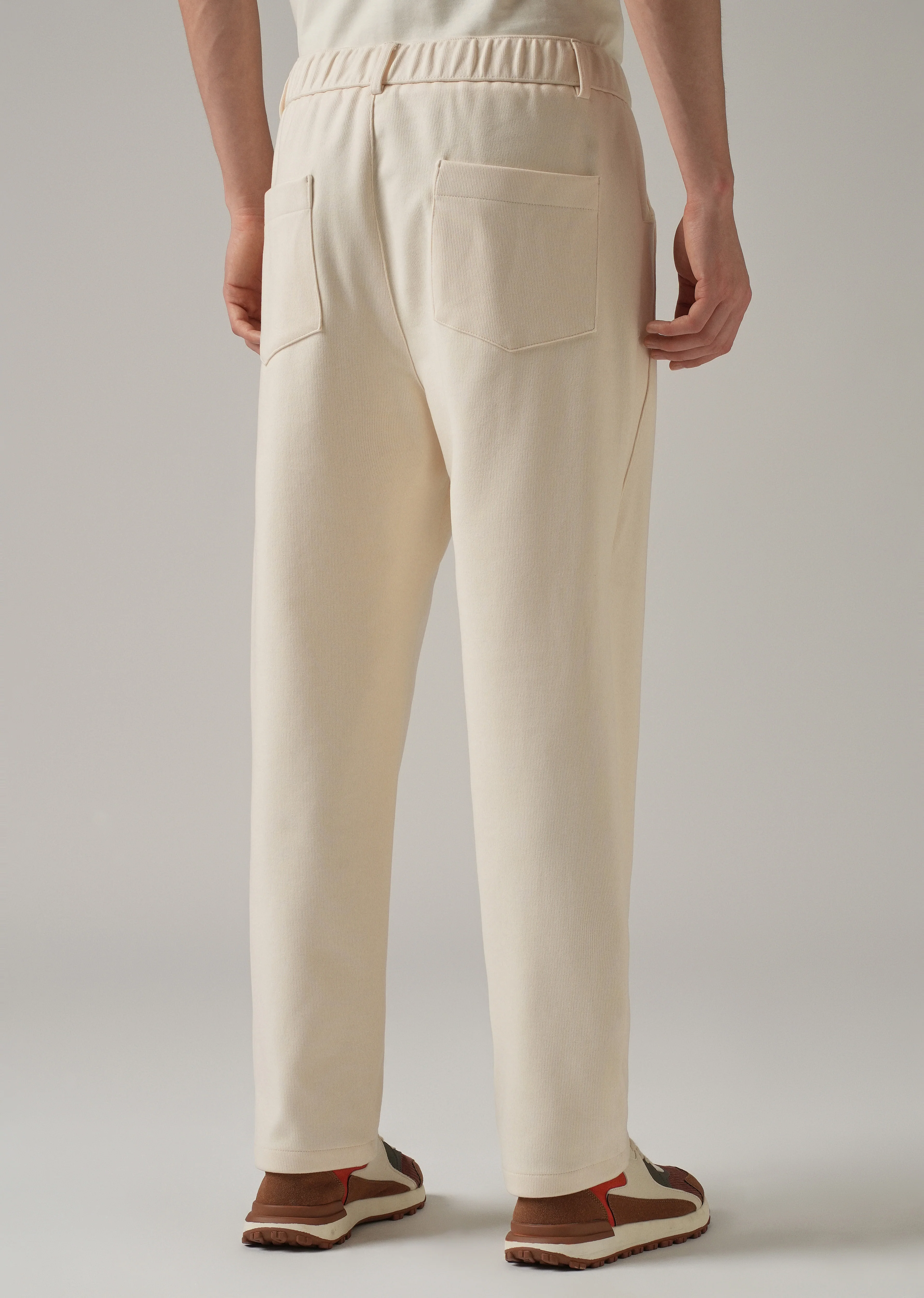 Cream Pin Stripe Suede Pant - Image 2