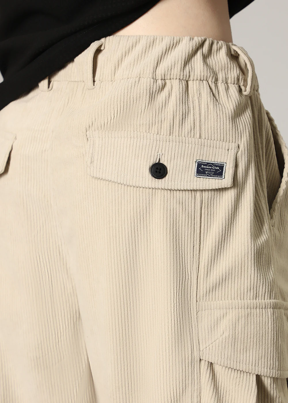 Cream Pocket Cargo Corduroy Pant - Image 6