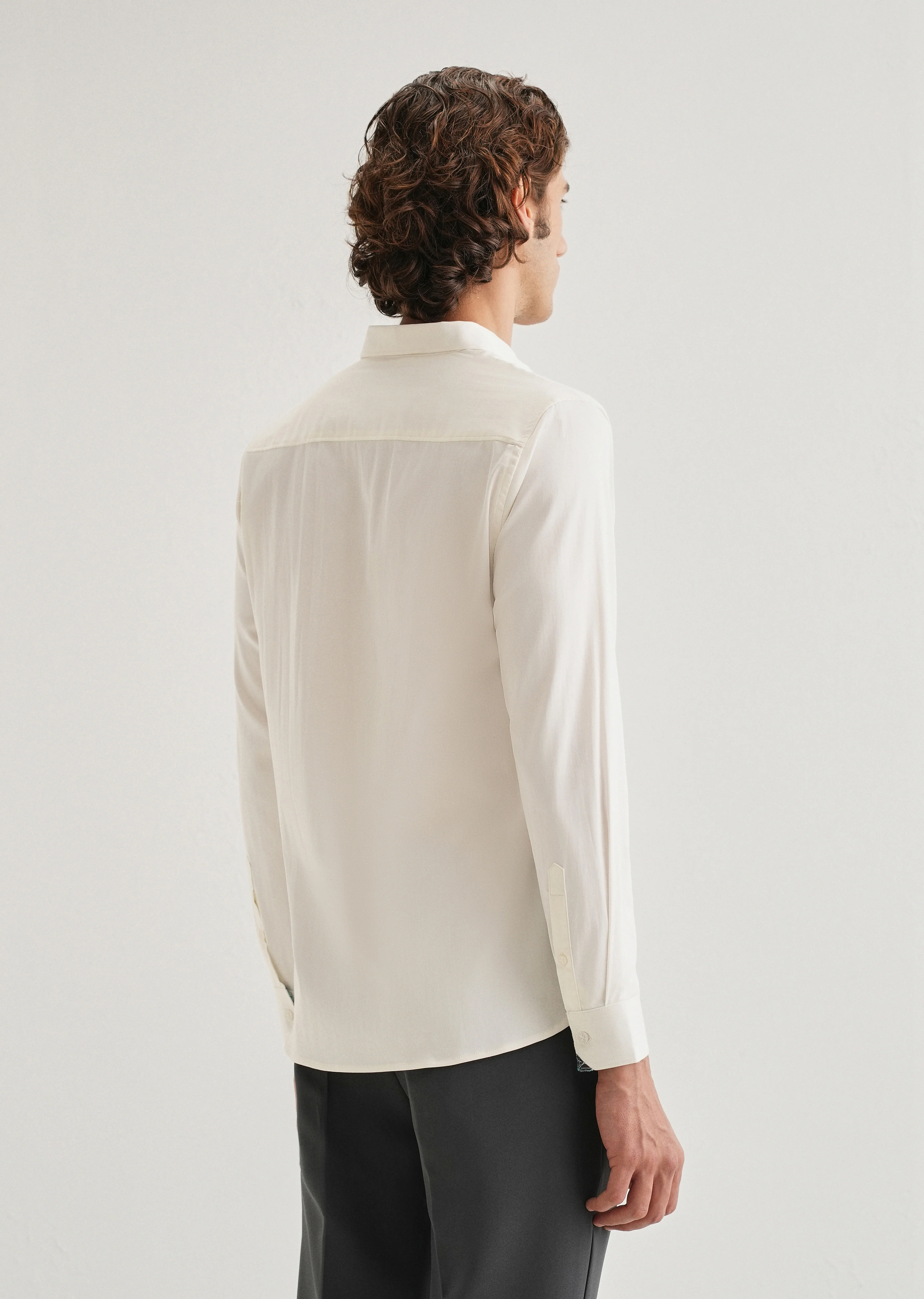 Cream Printed Cuff Shirt - Image 2