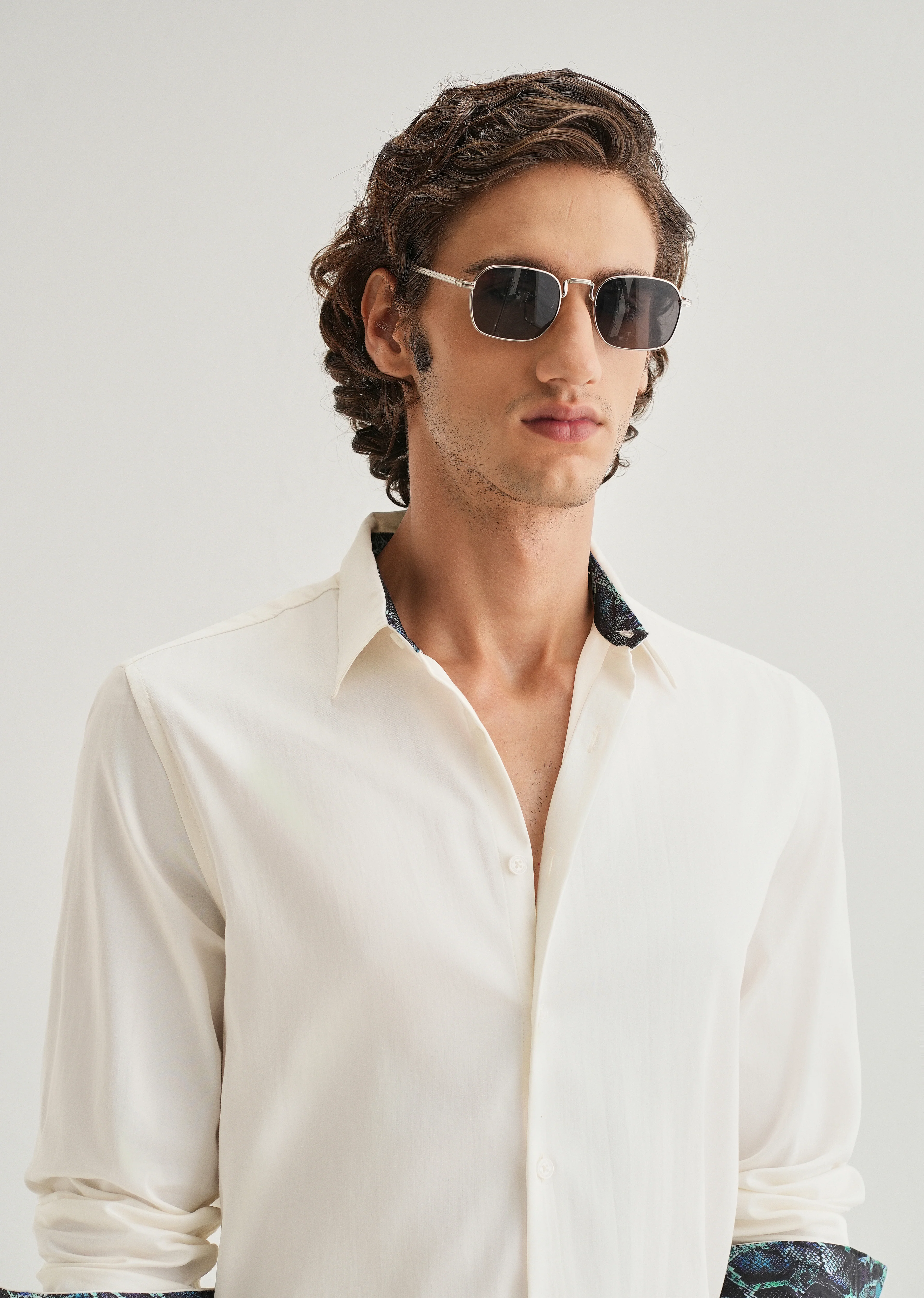 Cream Printed Cuff Shirt - Image 6