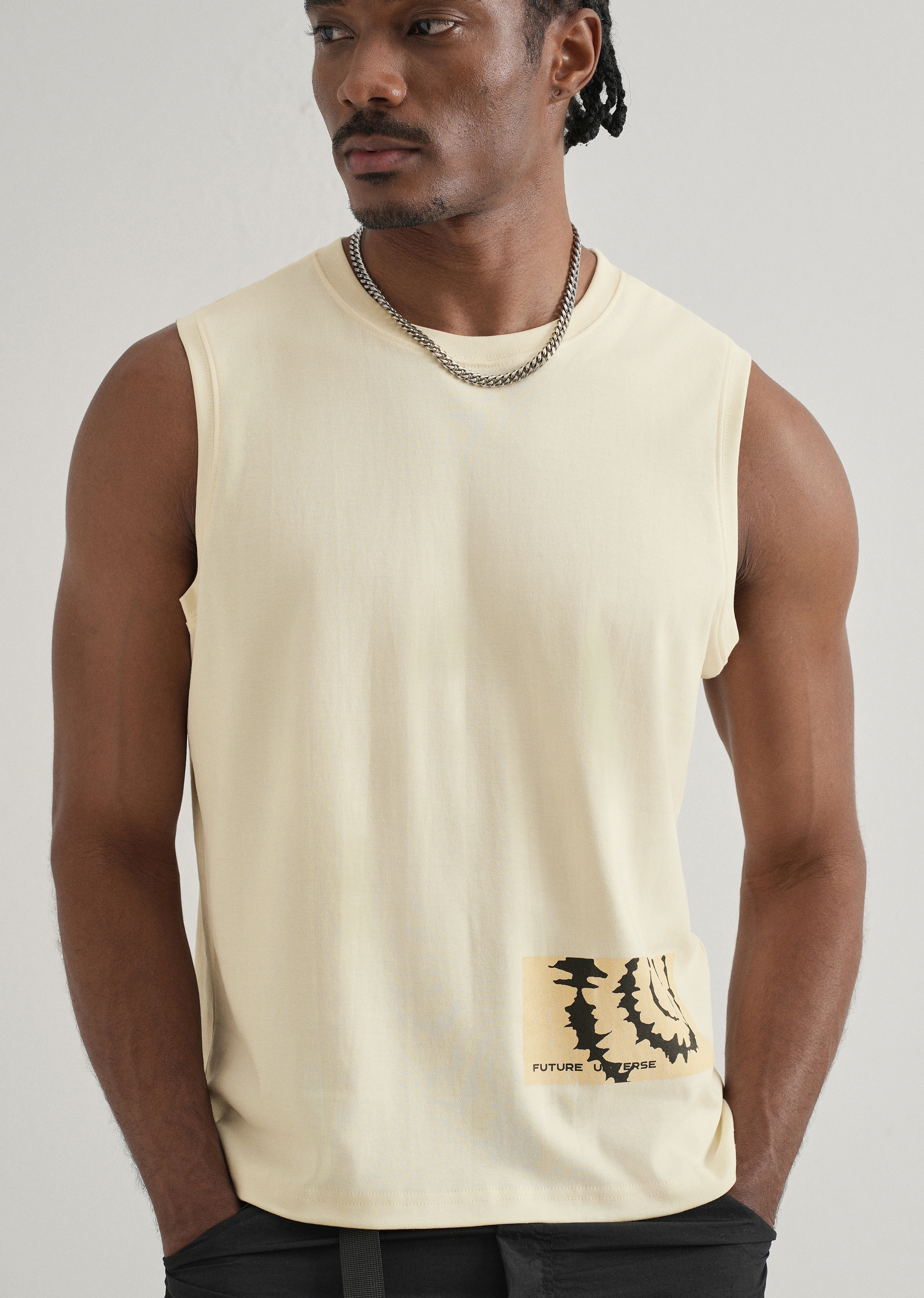 Cream Printed Tank - Image 7