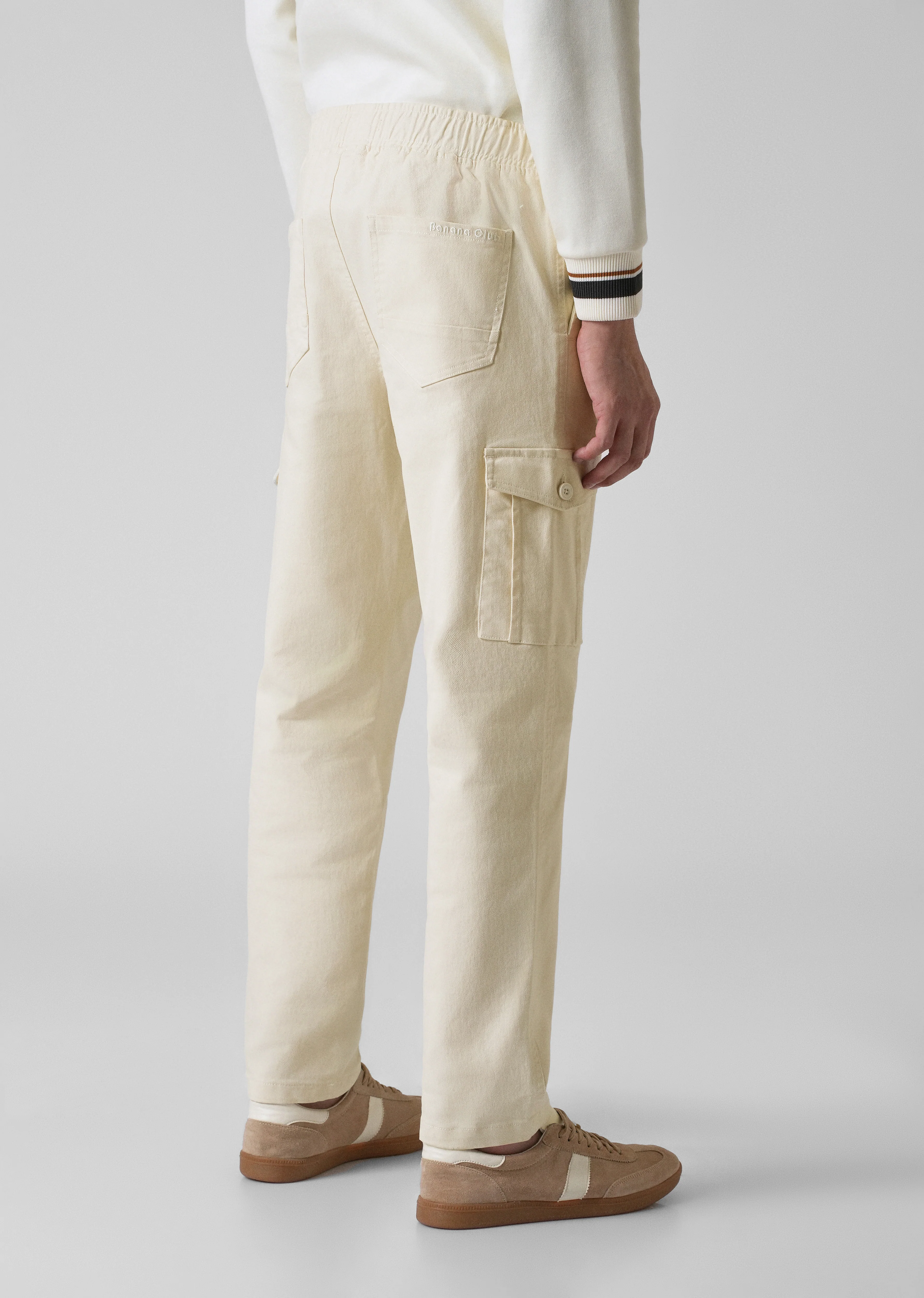 Cream Regular Fit Cargo Pant - Image 2