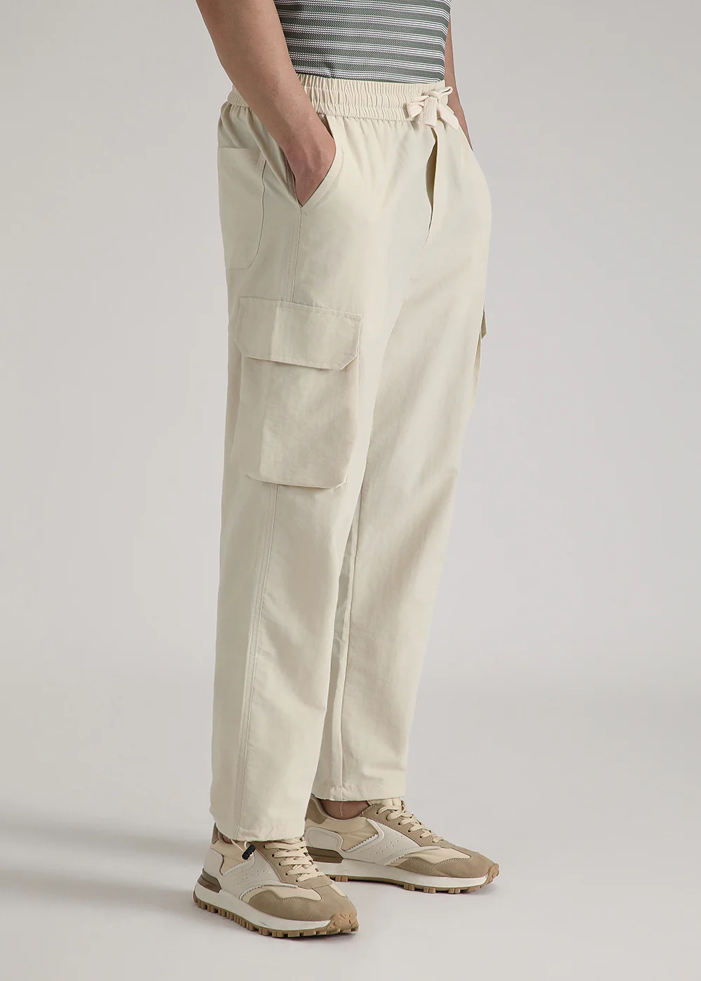 Cream Relaxed Fit Cargo Pant - Image 6