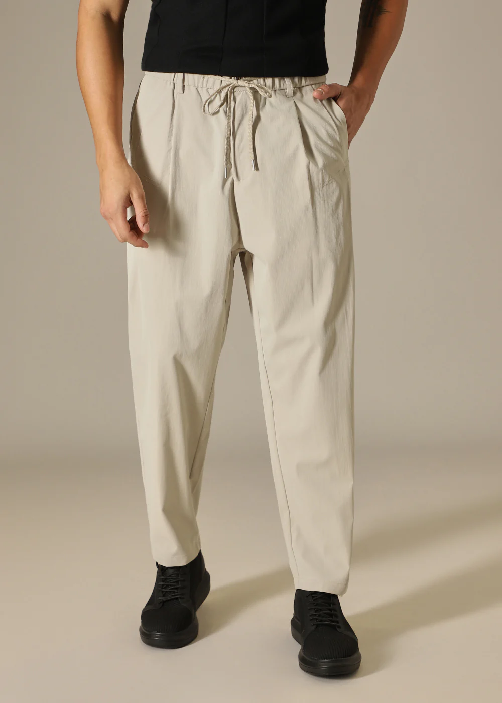 Cream Relaxed Fit Trouser - Image 3