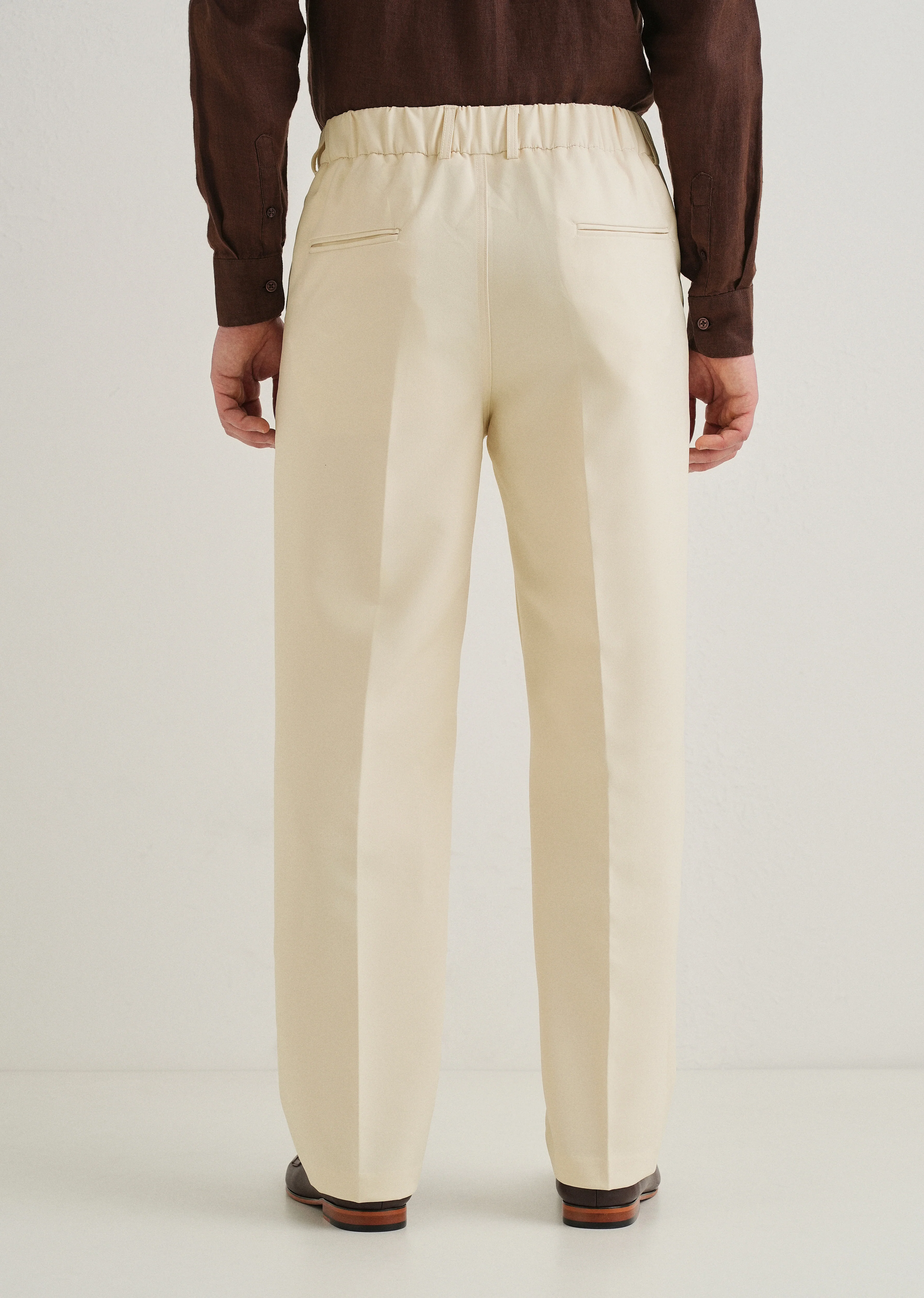 Cream Relaxed Fit Trousers - Image 4