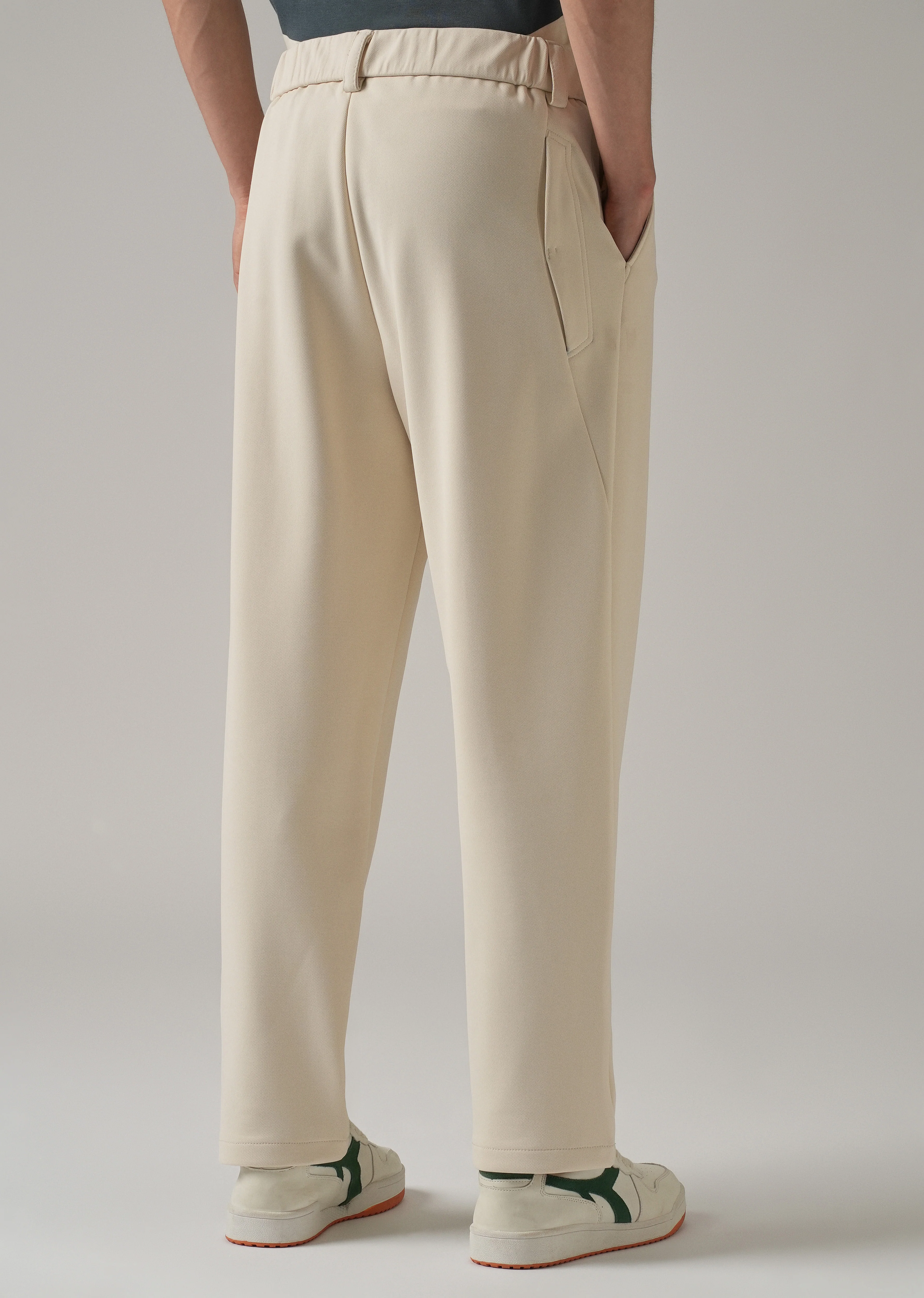 Cream Stretch Elasticated Pant - Image 2