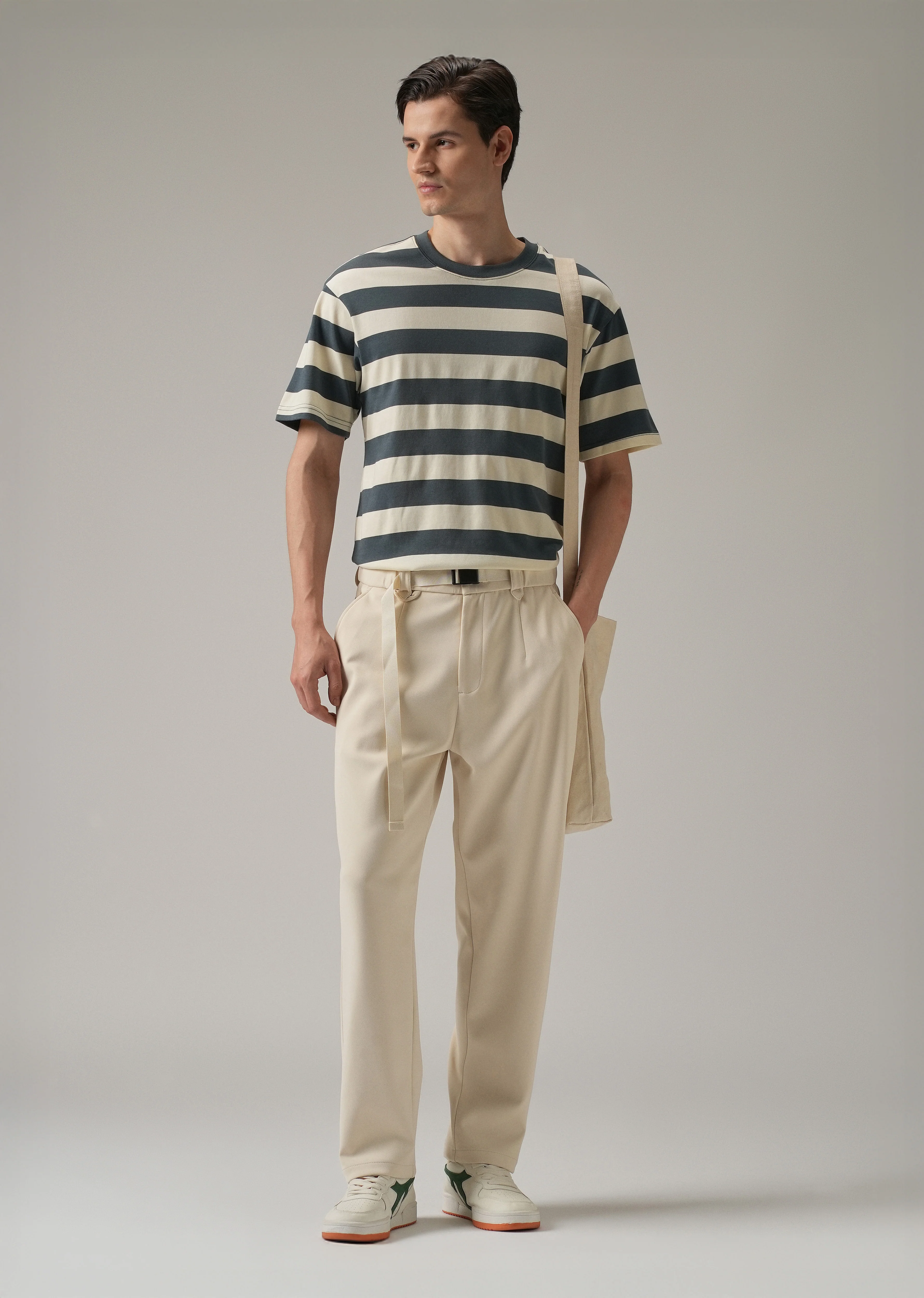 Cream Stretch Elasticated Pant - Image 6