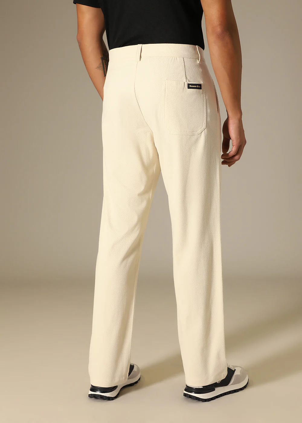 Cream Textured Corduroy Pant - Image 4