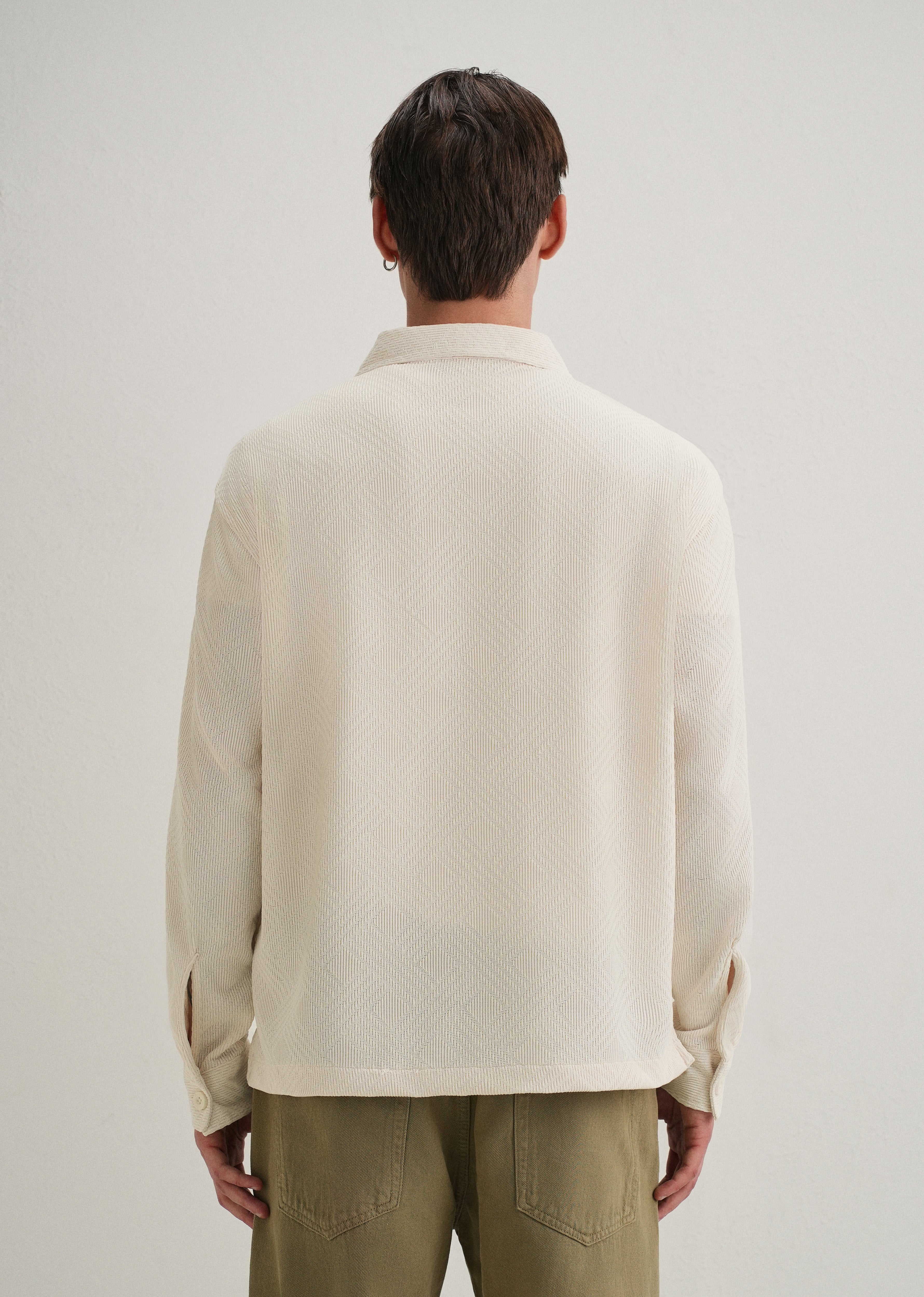 Cream Textured Knit Shacket - Image 4
