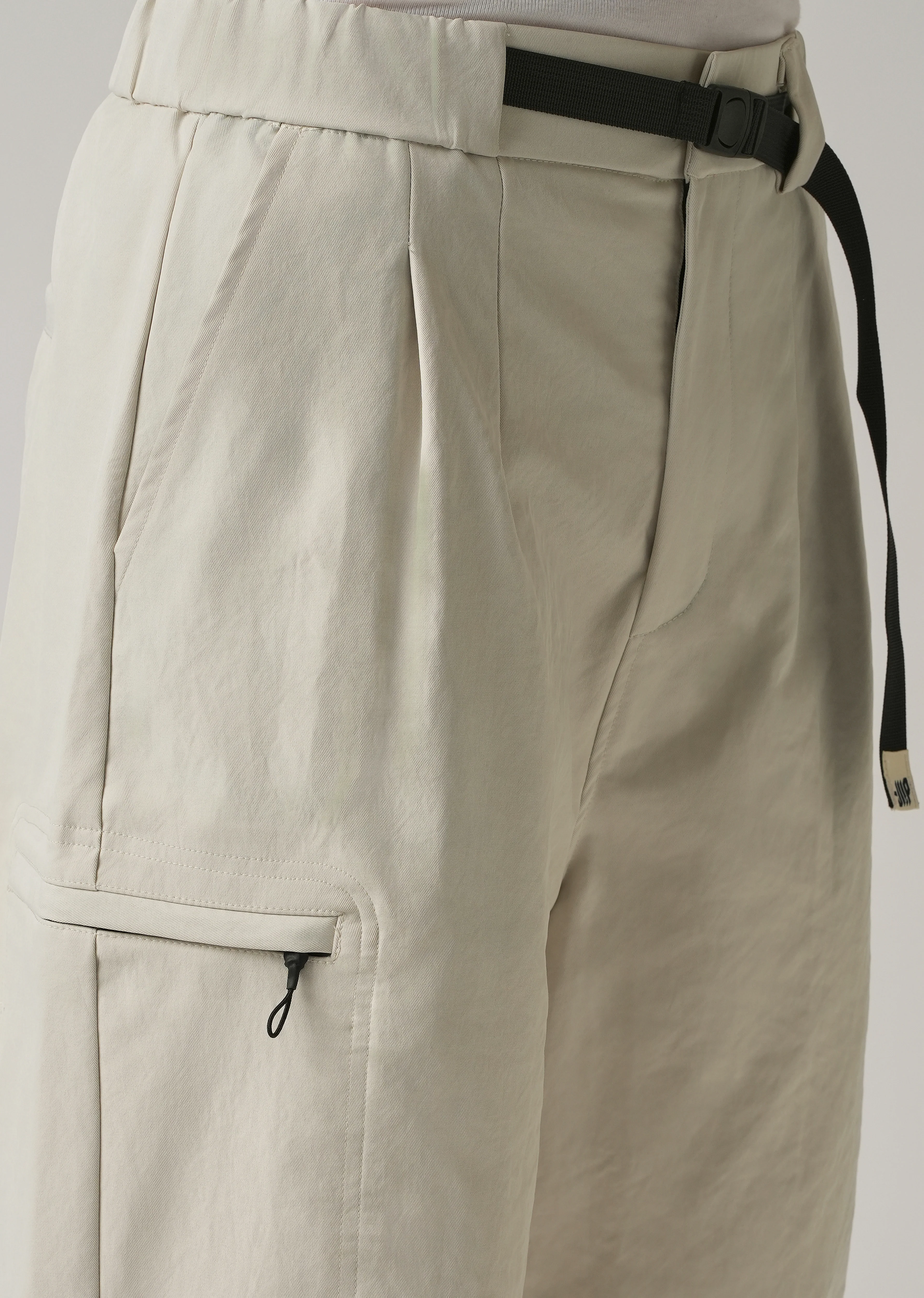 Cream Twill Belt Relaxed Fit Pant - Image 5